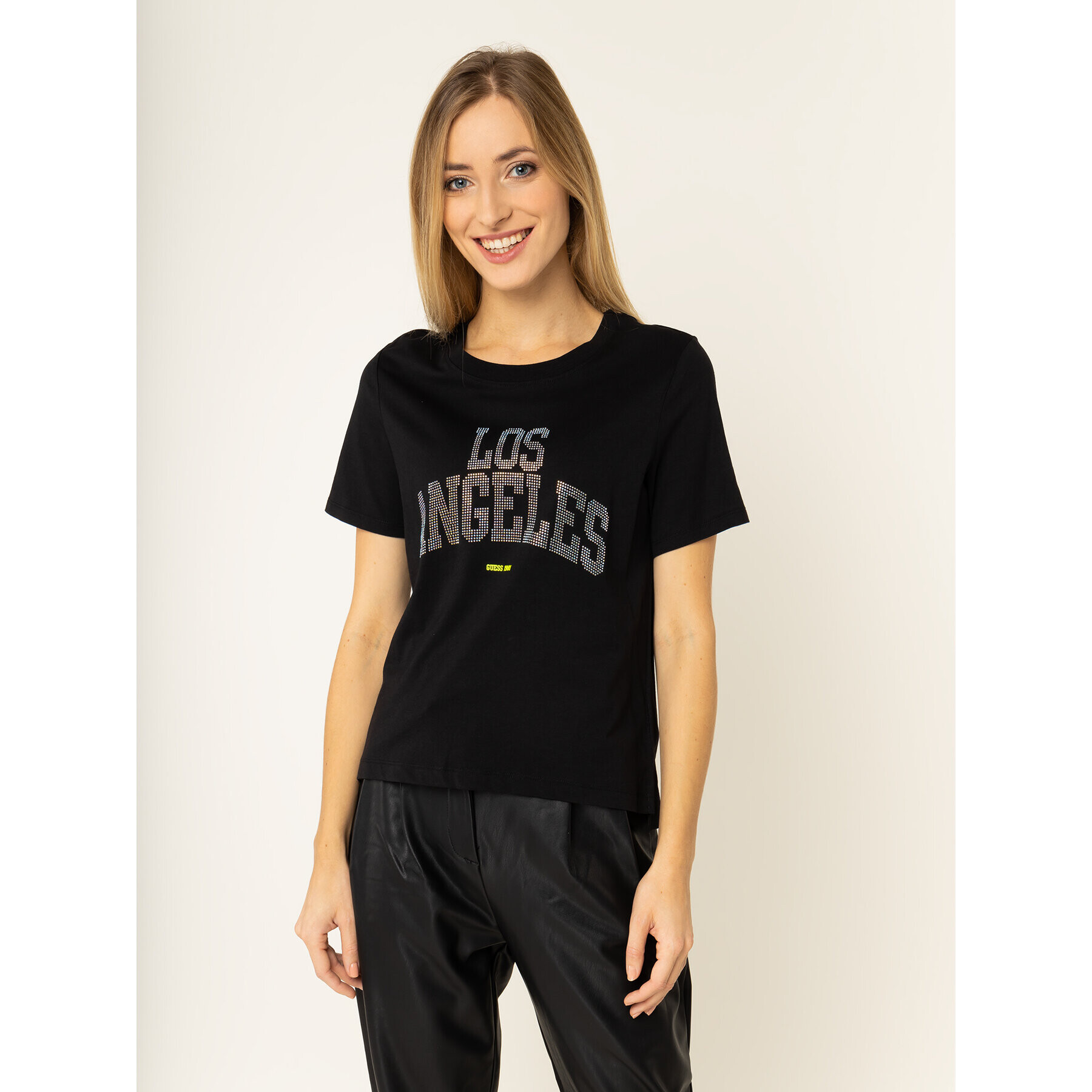 Guess Тишърт Glam La Tee W01I89 R5JK0 Черен Regular Fit - Pepit.bg