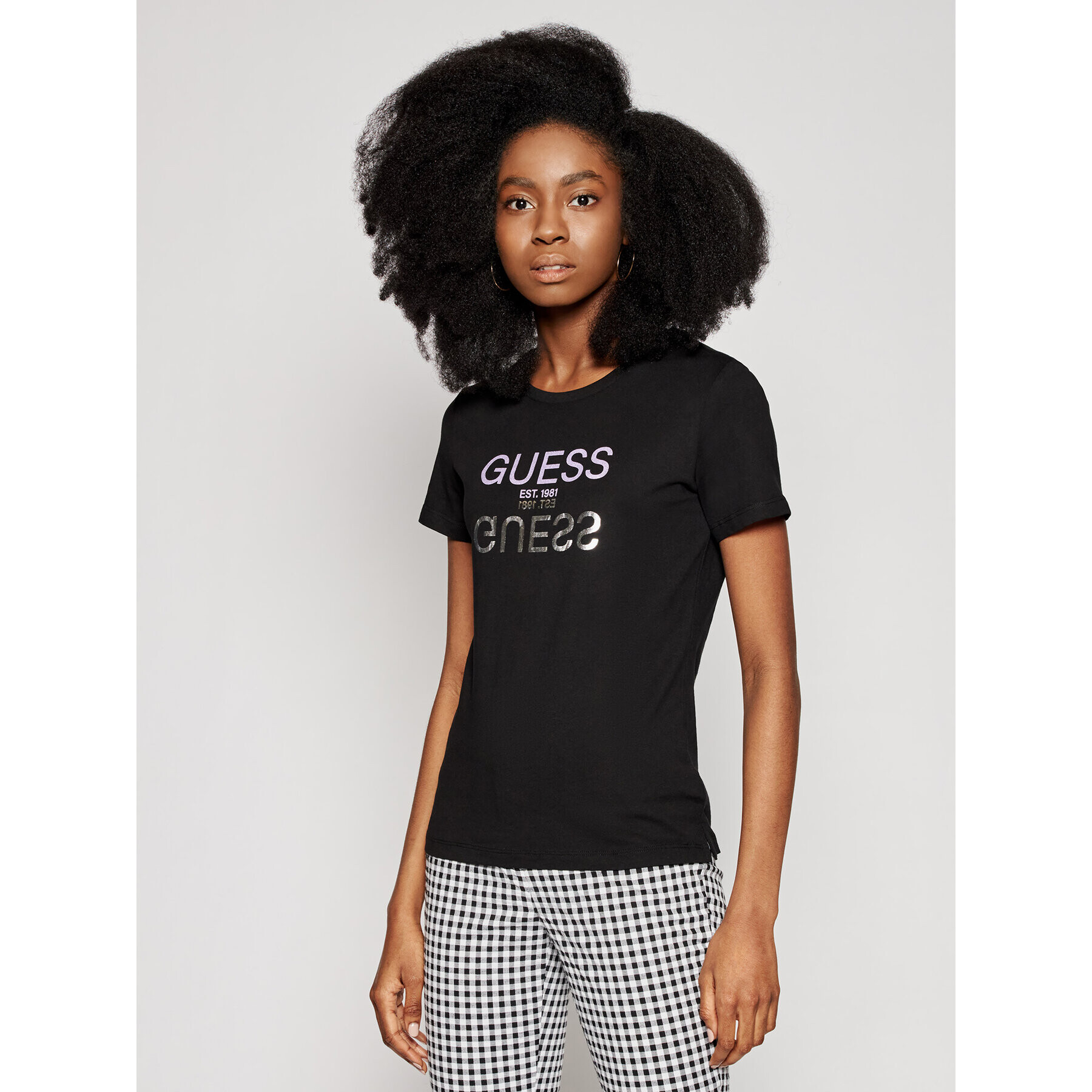 Guess Тишърт Glenna W1GI0C I3Z11 Черен Regular Fit - Pepit.bg