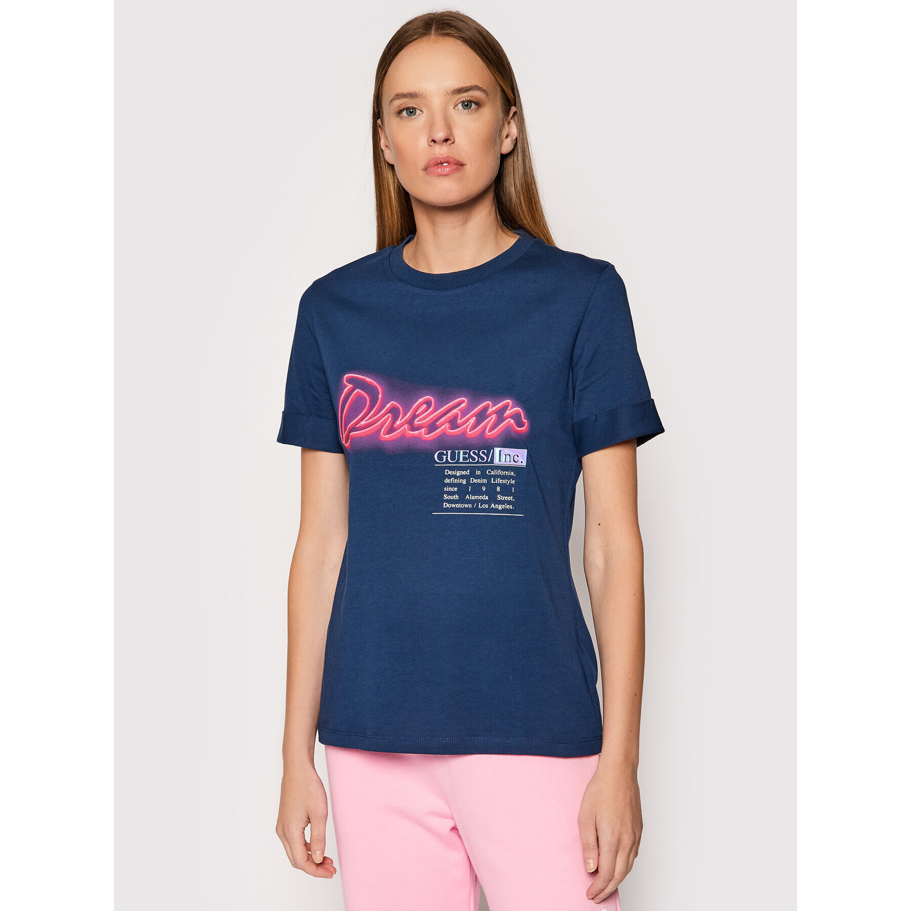 Guess Тишърт Hope W1BI20 JA911 Тъмносин Regular Fit - Pepit.bg