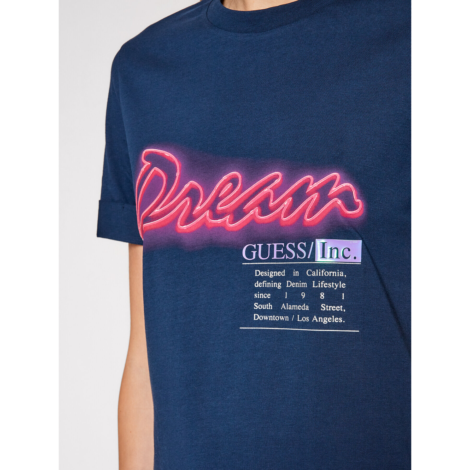 Guess Тишърт Hope W1BI20 JA911 Тъмносин Regular Fit - Pepit.bg