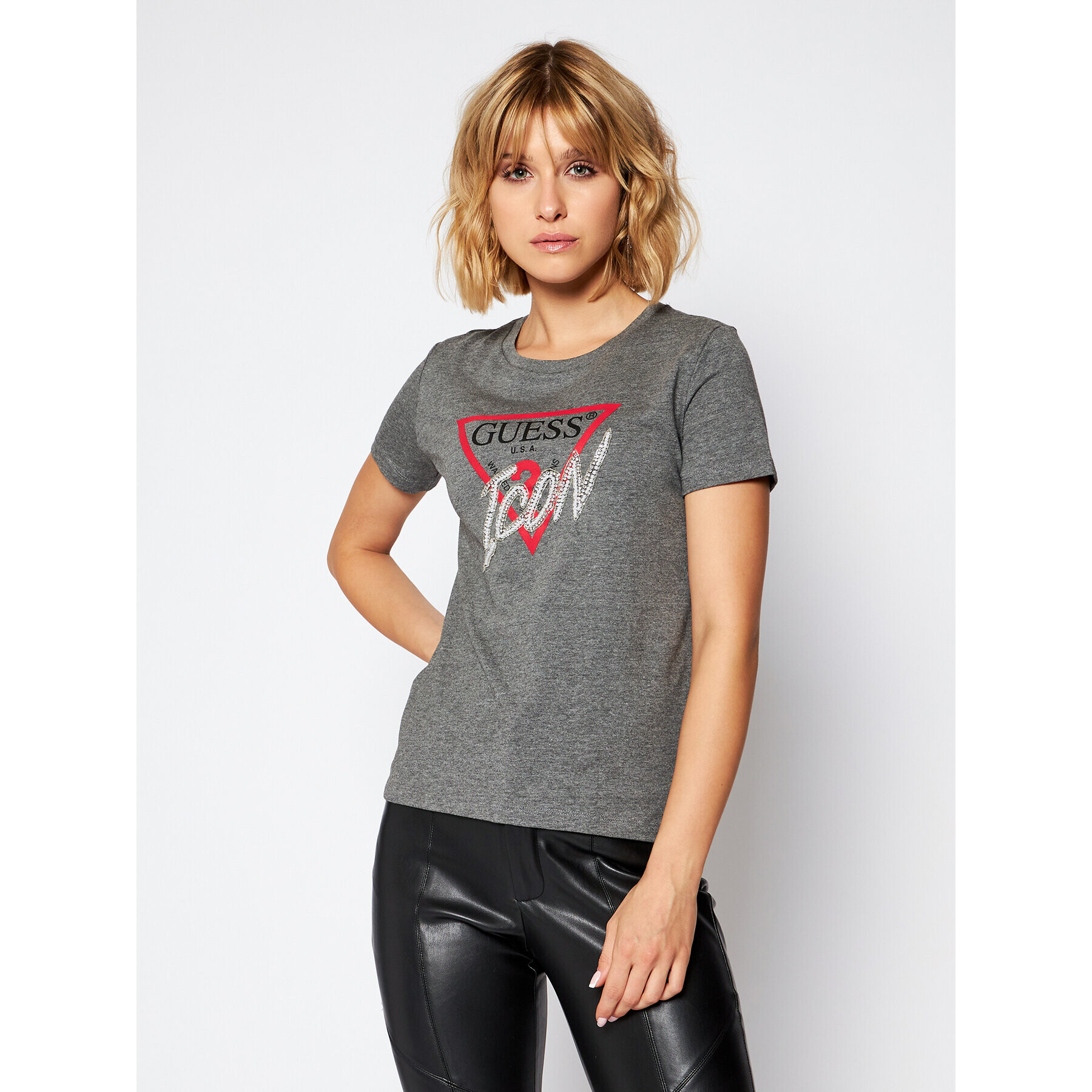 Guess Тишърт Icon Tee W0BI00 I3Z00 Сив Regular Fit - Pepit.bg