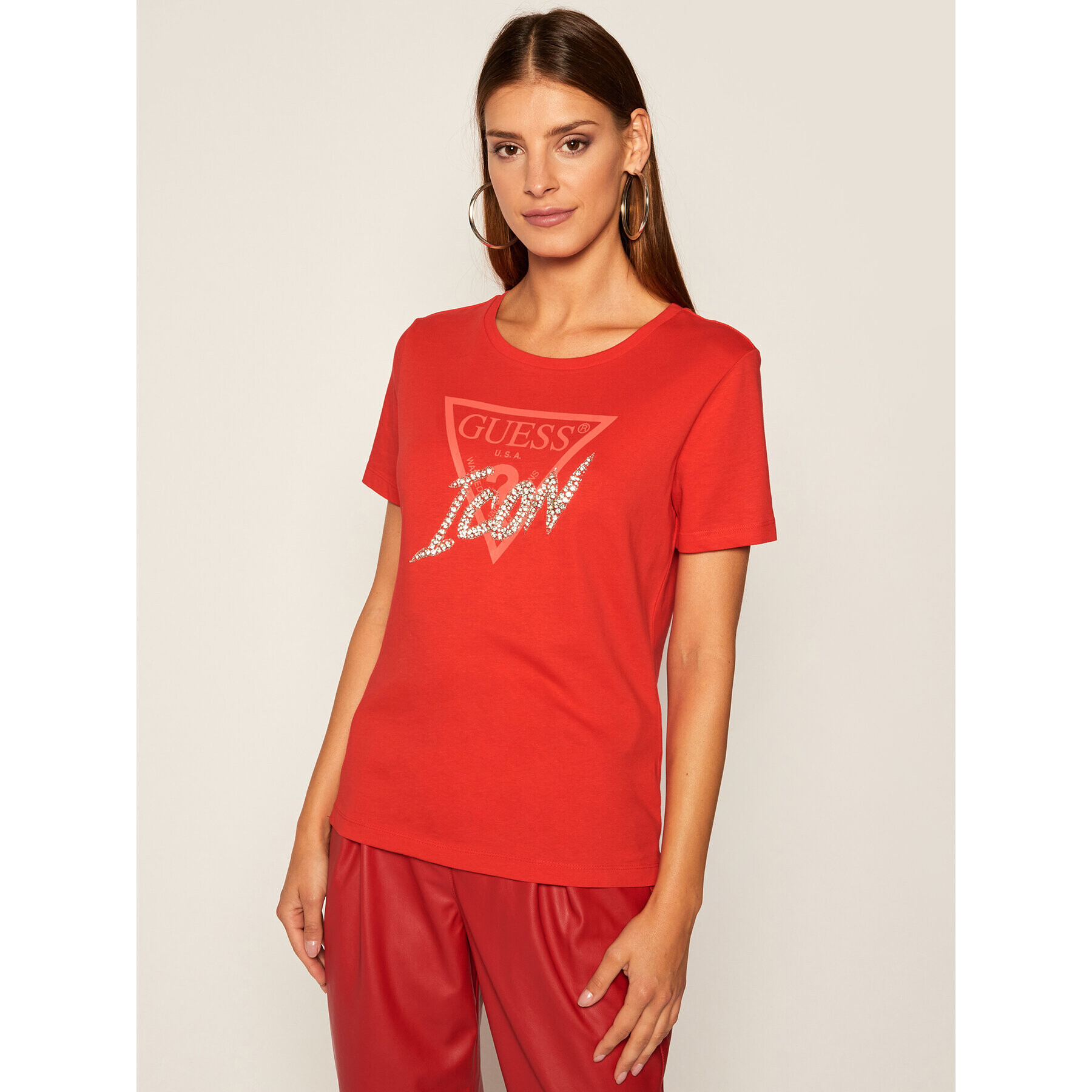 Guess Тишърт Icon W0YI32 I3Z00 Червен Regular Fit - Pepit.bg