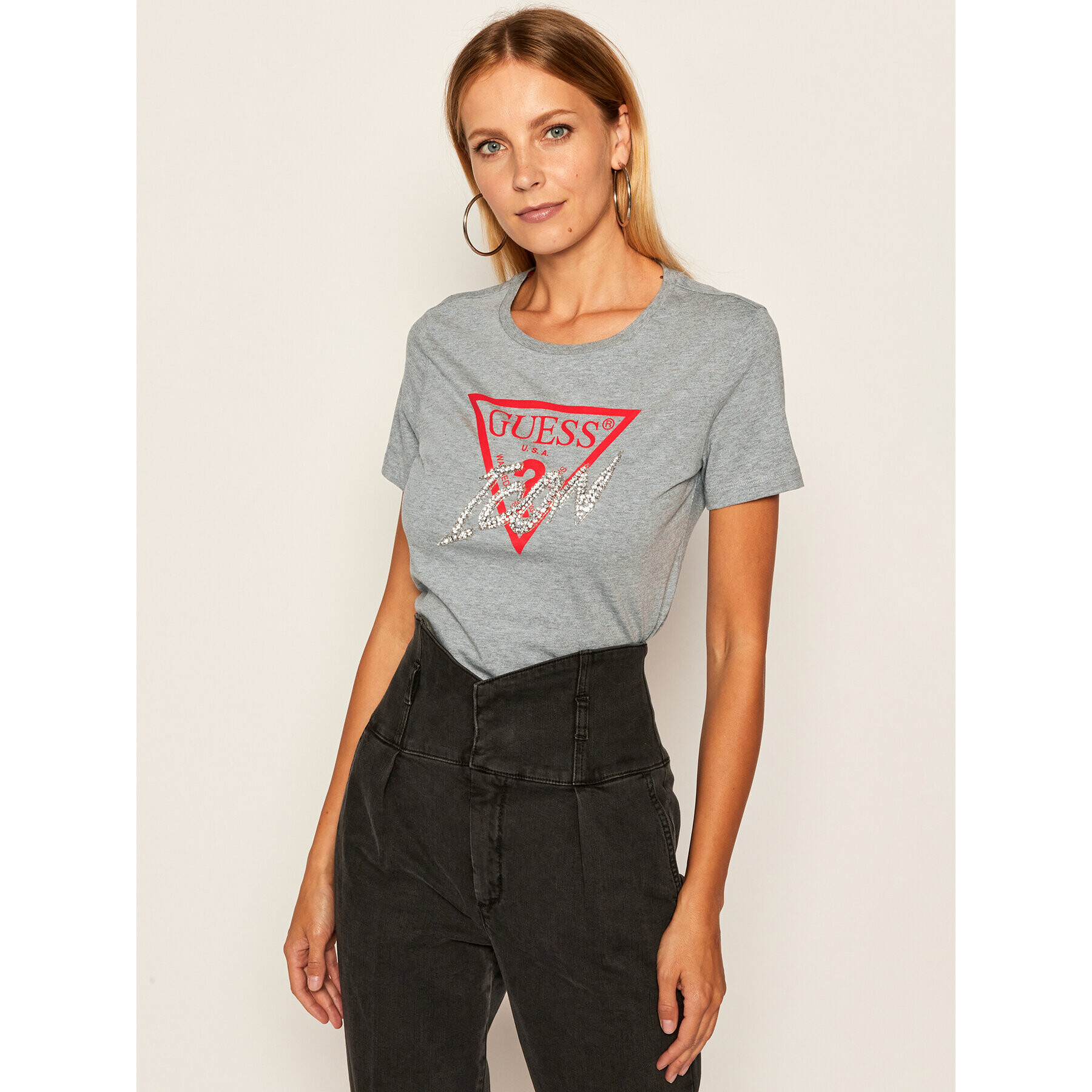 Guess Тишърт Icon W0YI32 I3Z00 Сив Regular Fit - Pepit.bg