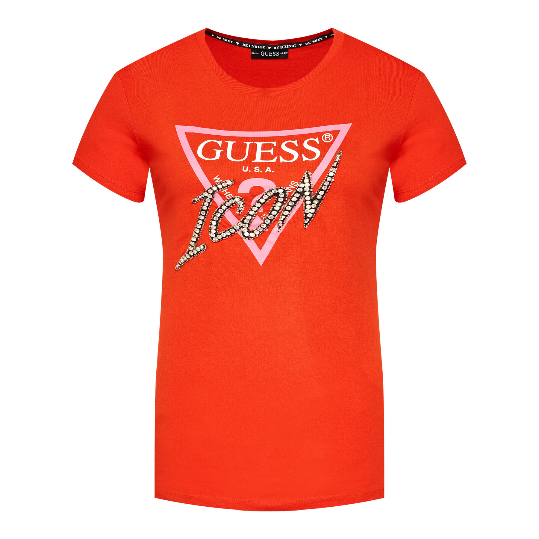 Guess Тишърт Icon W1RI25 I3Z00 Червен Regular Fit - Pepit.bg