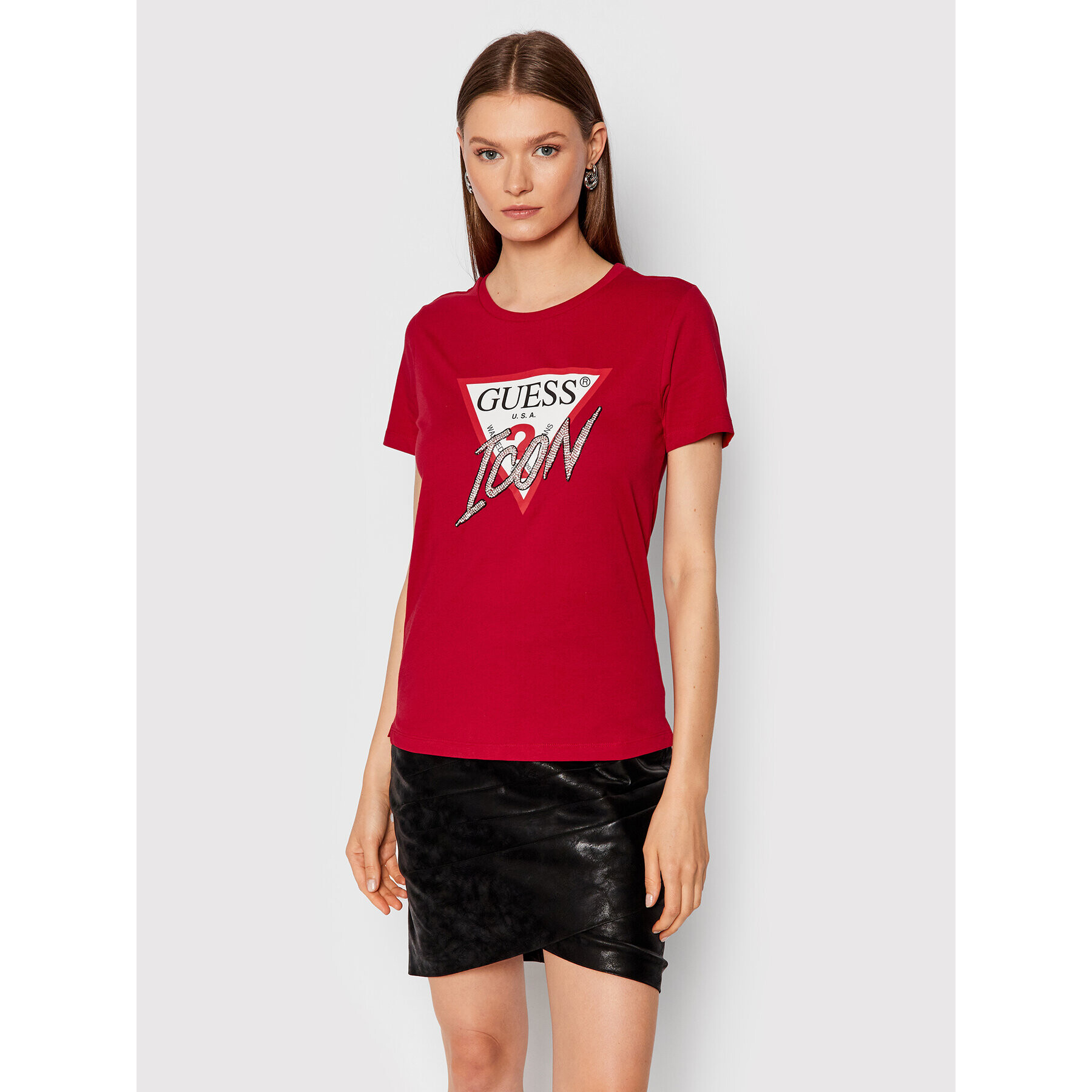 Guess Тишърт Icon W1YI0Y I3Z00 Червен Regular Fit - Pepit.bg