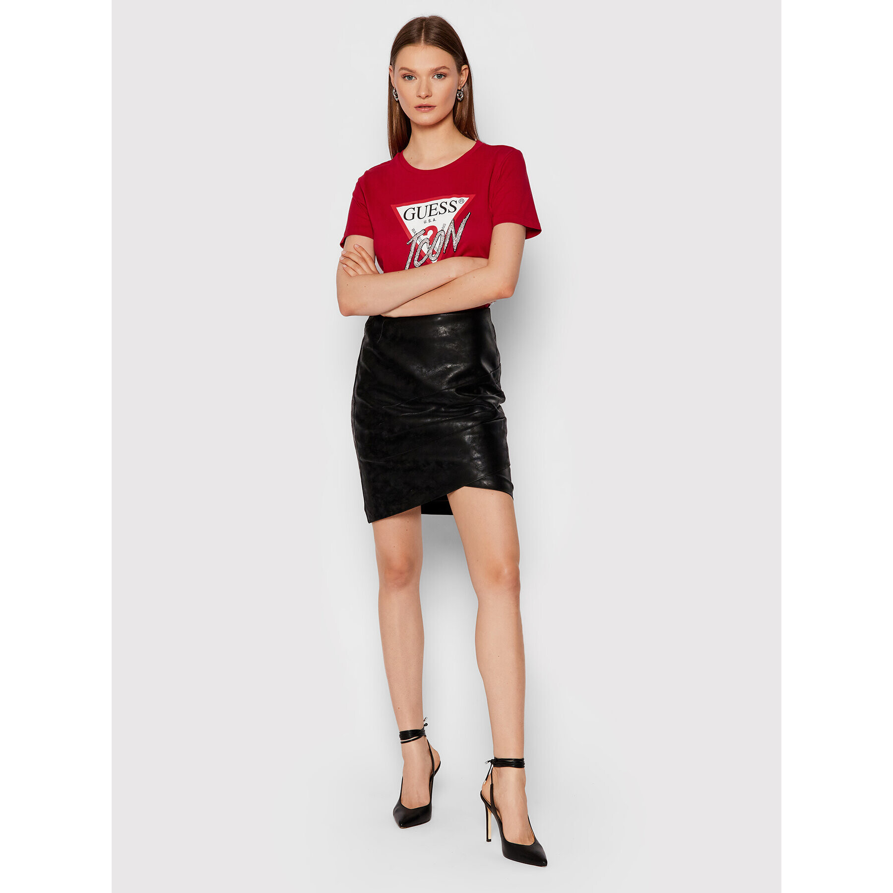 Guess Тишърт Icon W1YI0Y I3Z00 Червен Regular Fit - Pepit.bg