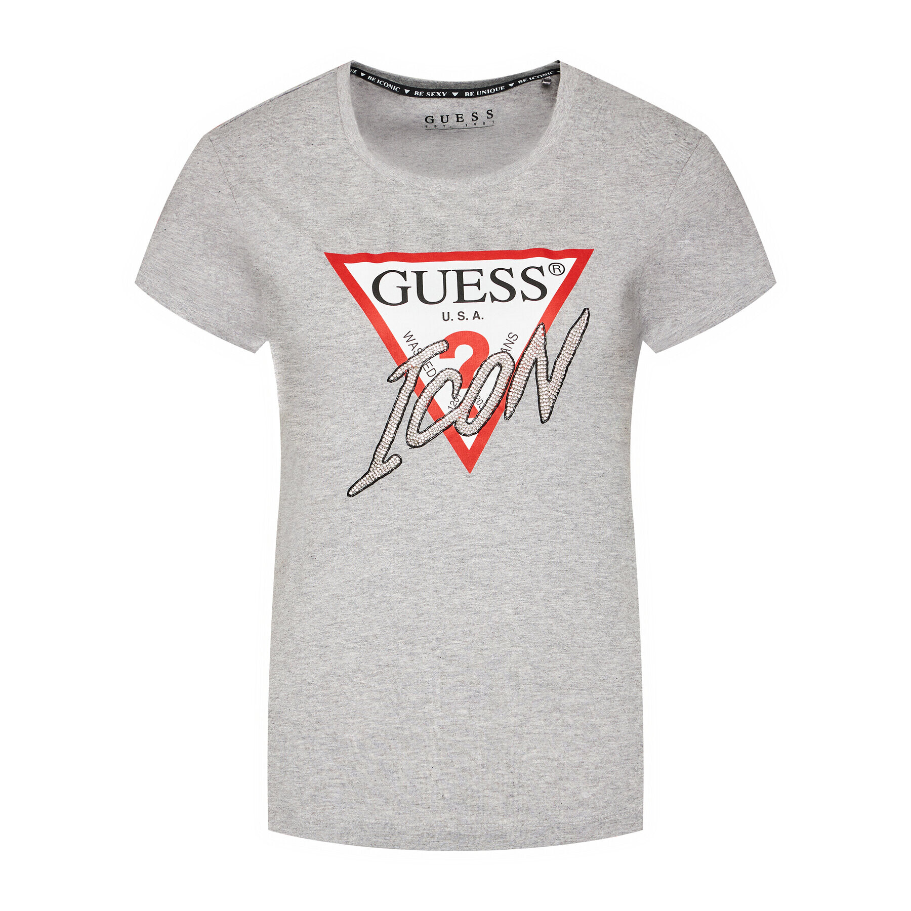 Guess Тишърт Icon W1YI0Y I3Z00 Сив Regular Fit - Pepit.bg