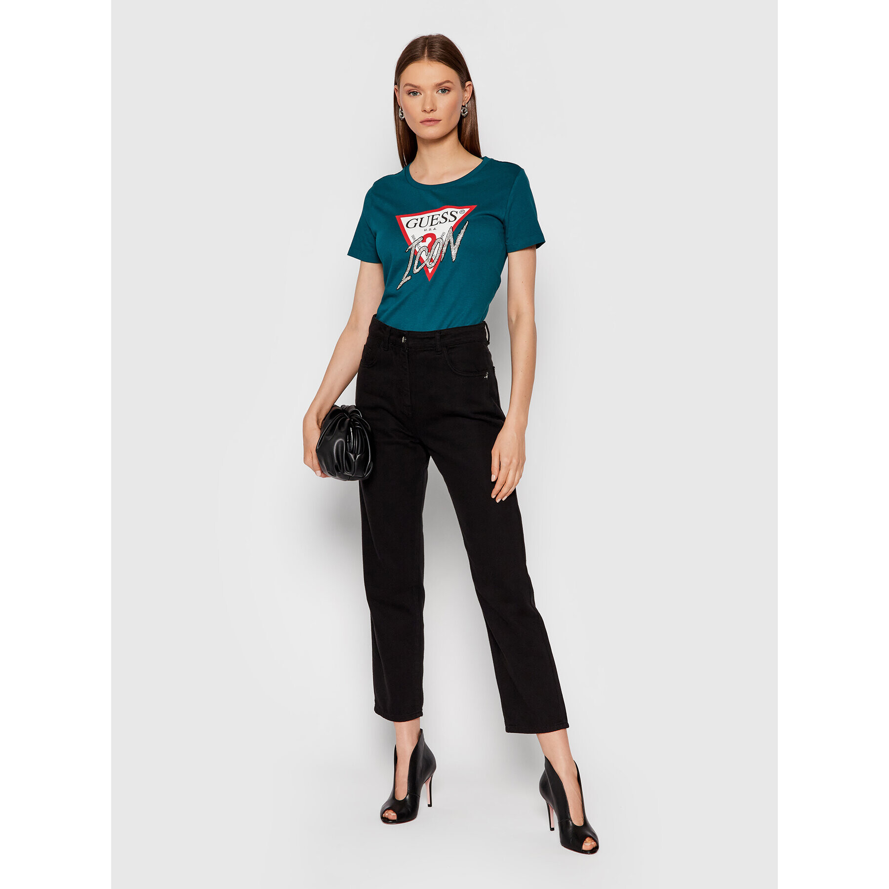 Guess Тишърт Icon W1YI0Y I3Z00 Зелен Regular Fit - Pepit.bg