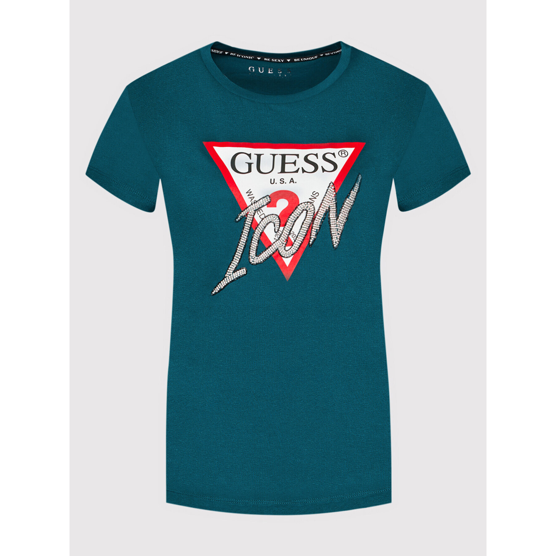 Guess Тишърт Icon W1YI0Y I3Z00 Зелен Regular Fit - Pepit.bg
