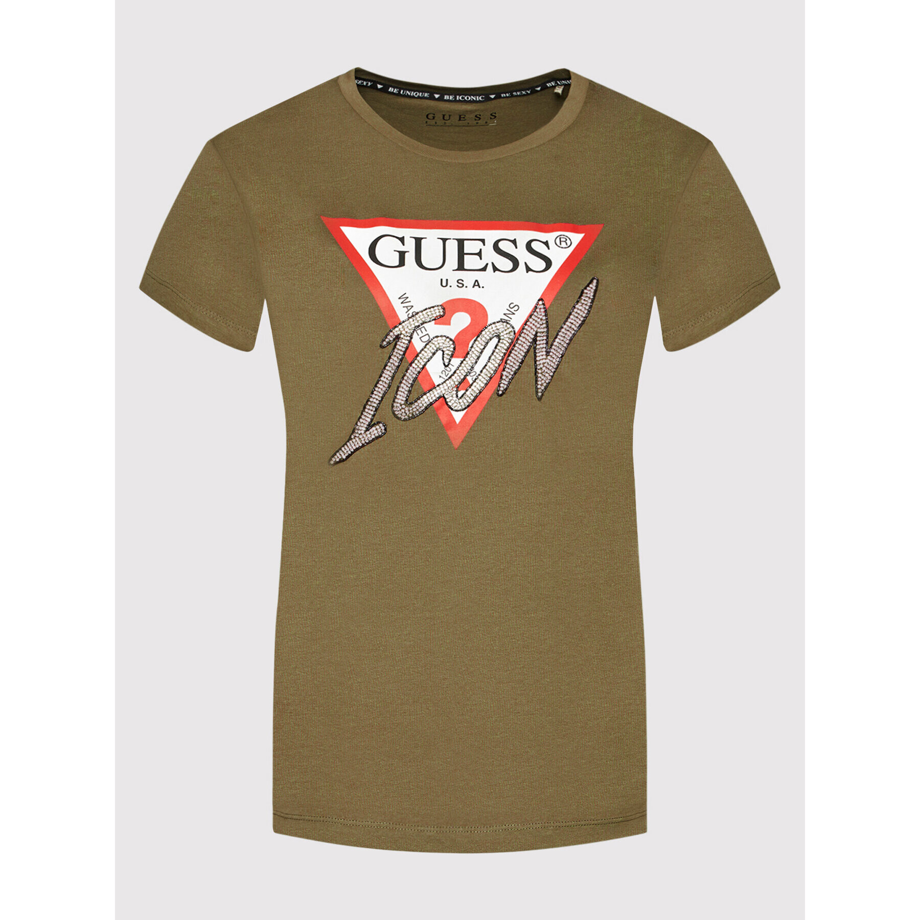 Guess Тишърт Icon W1YI0Y I3Z00 Зелен Regular Fit - Pepit.bg