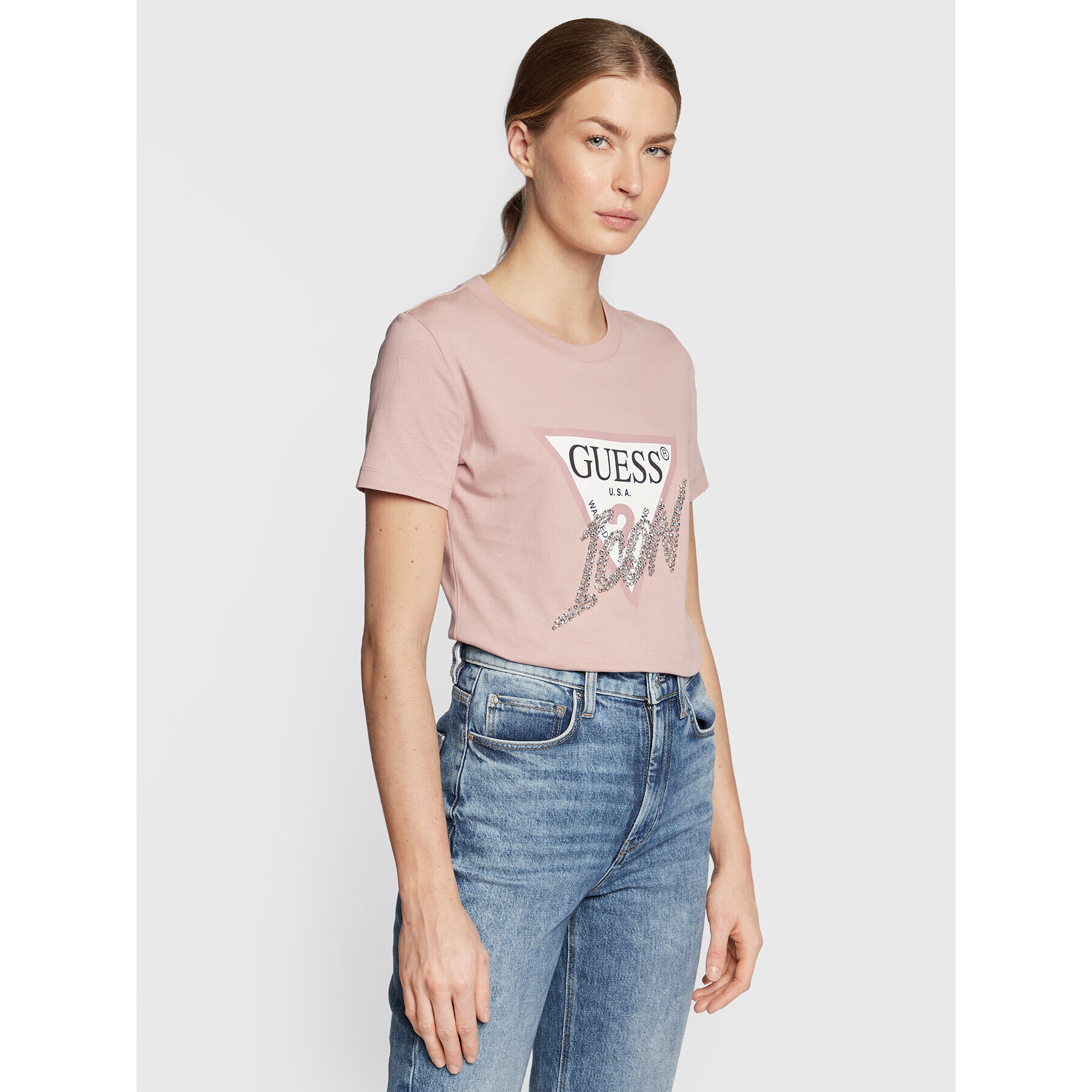 Guess Тишърт Icon W2BI12 I3Z13 Розов Regular Fit - Pepit.bg