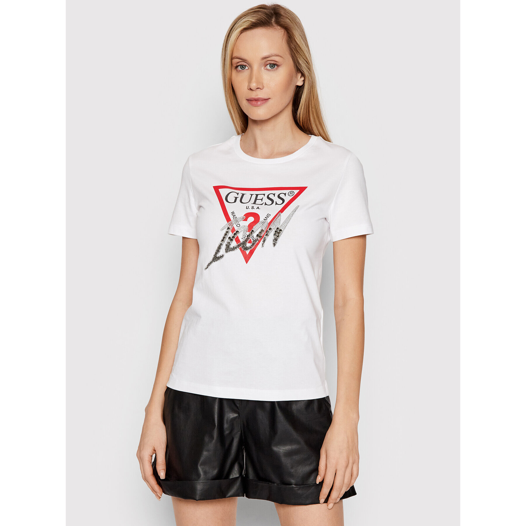 Guess Тишърт Icon W2GI02 I3Z11 Бял Regular Fit - Pepit.bg