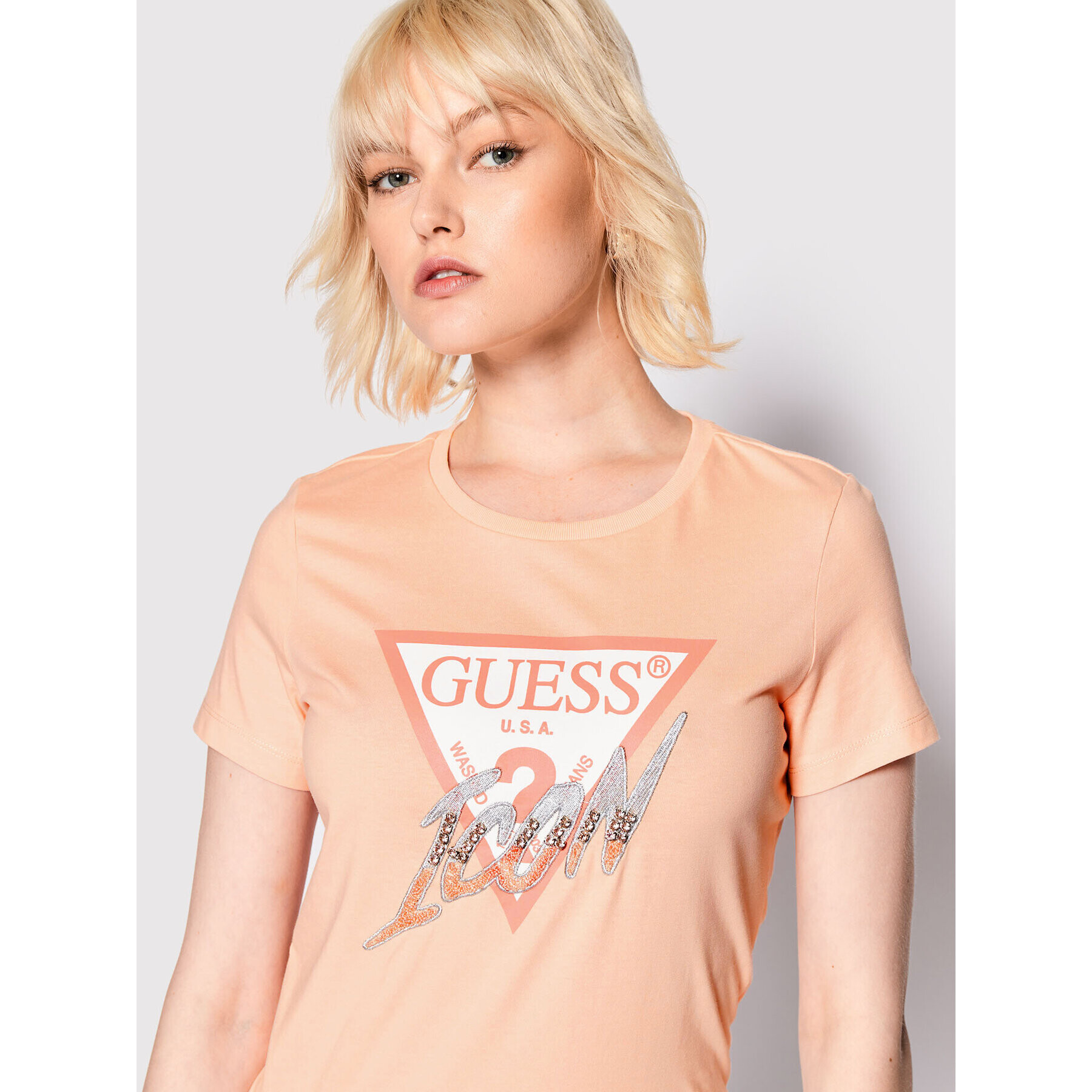 Guess Тишърт Icon W2GI02 I3Z11 Оранжев Regular Fit - Pepit.bg