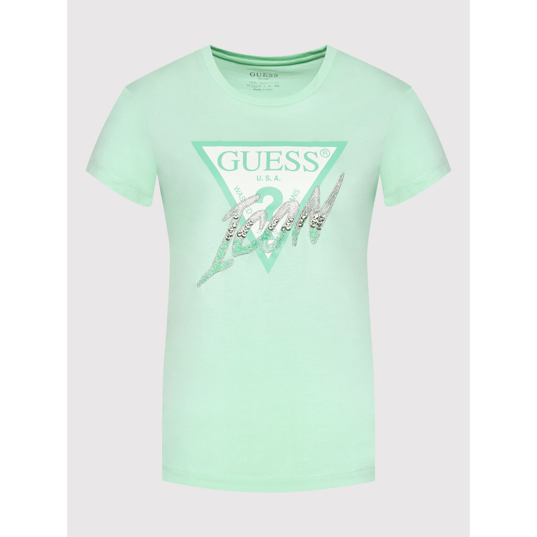 Guess Тишърт Icon W2GI02 I3Z11 Зелен Regular Fit - Pepit.bg