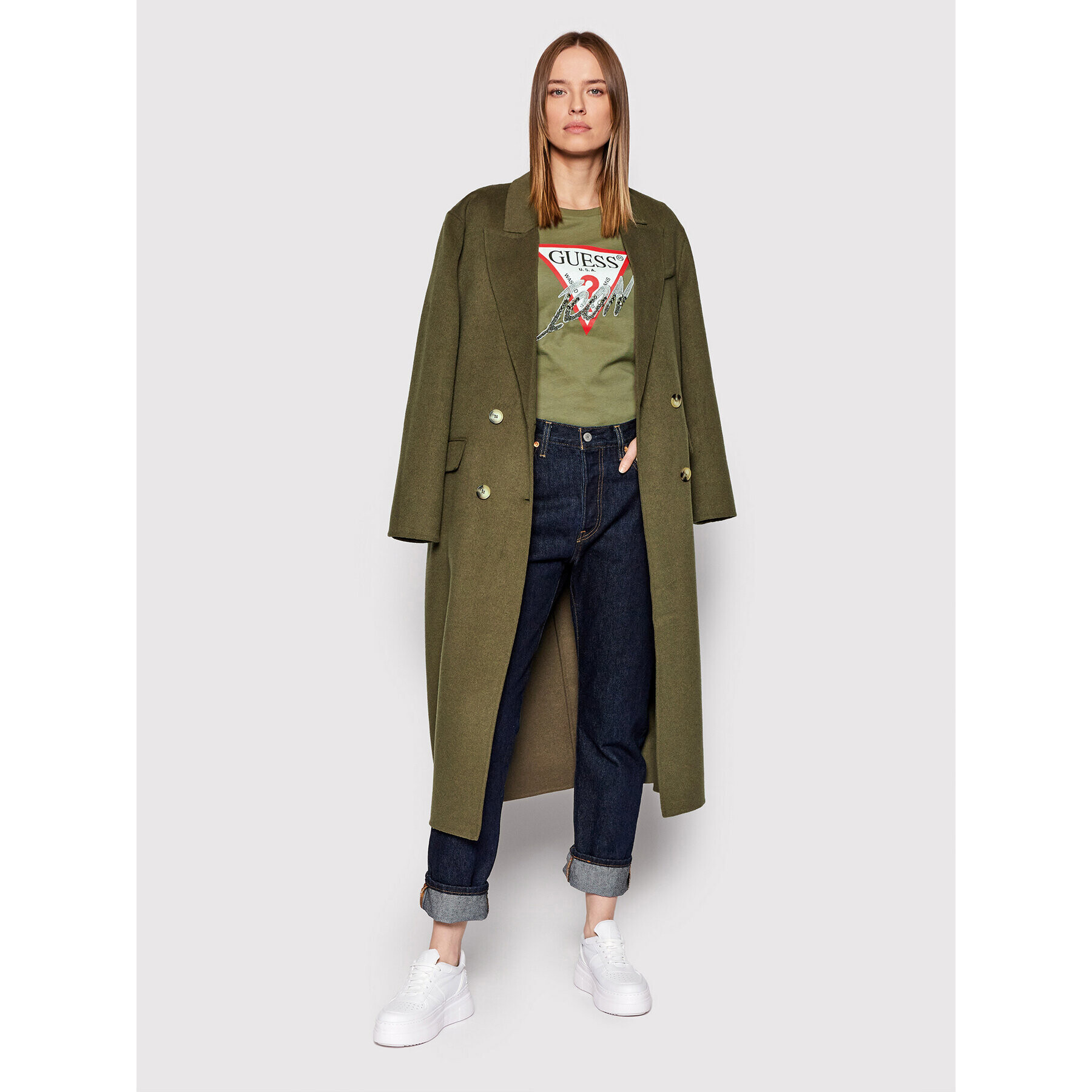 Guess Тишърт Icon W2GI02 I3Z11 Зелен Regular Fit - Pepit.bg
