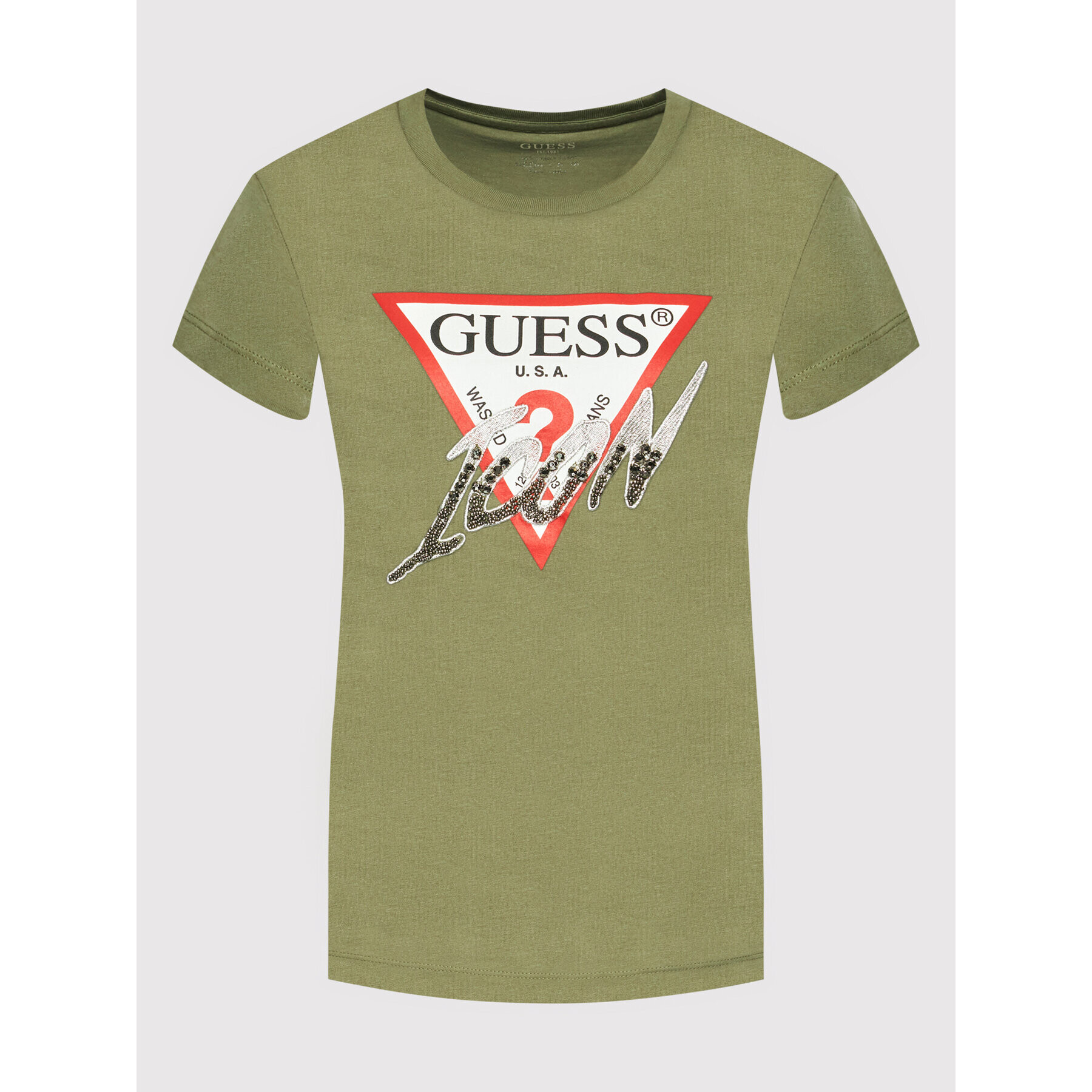 Guess Тишърт Icon W2GI02 I3Z11 Зелен Regular Fit - Pepit.bg