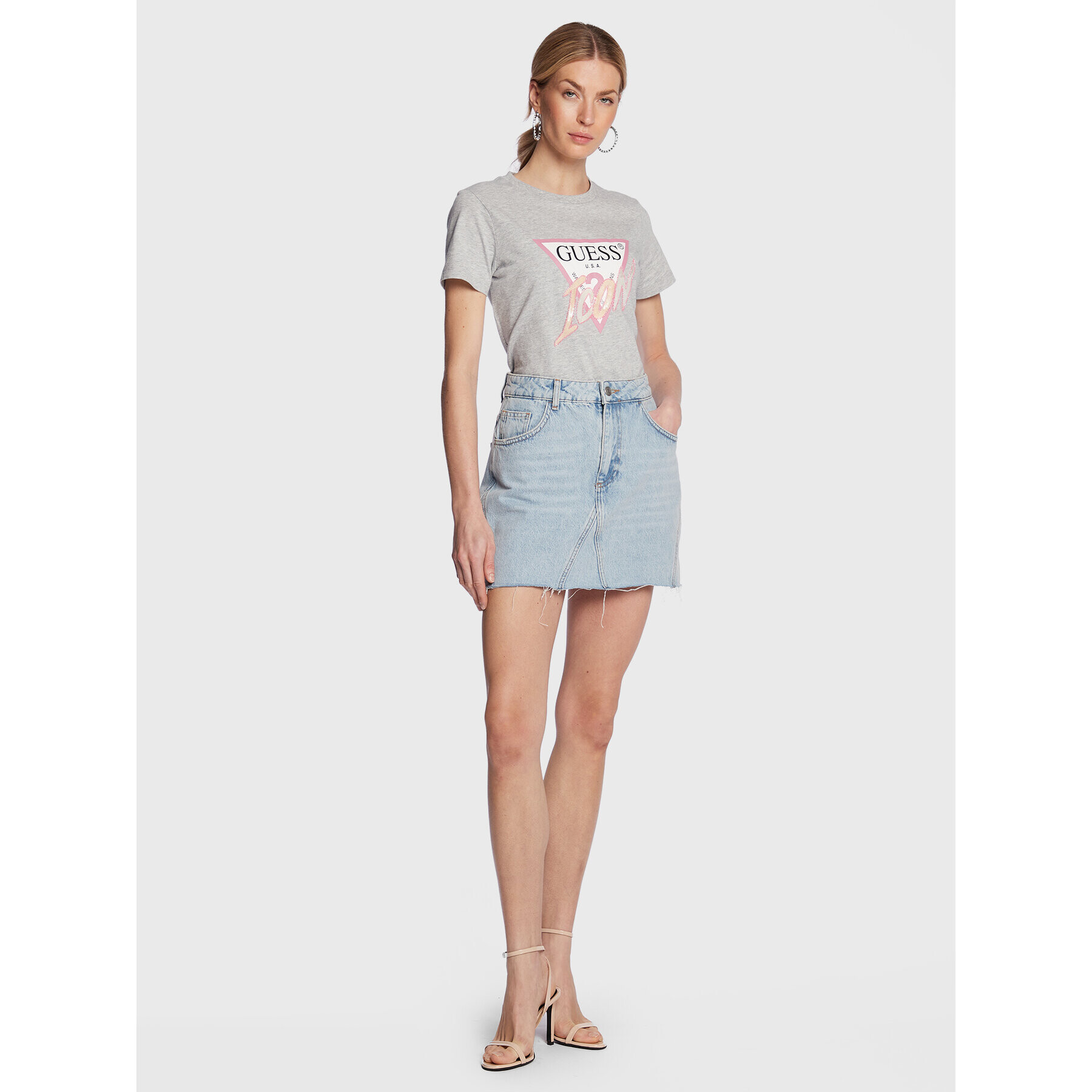 Guess Тишърт Icon W3RI12 I3Z14 Сив Regular Fit - Pepit.bg