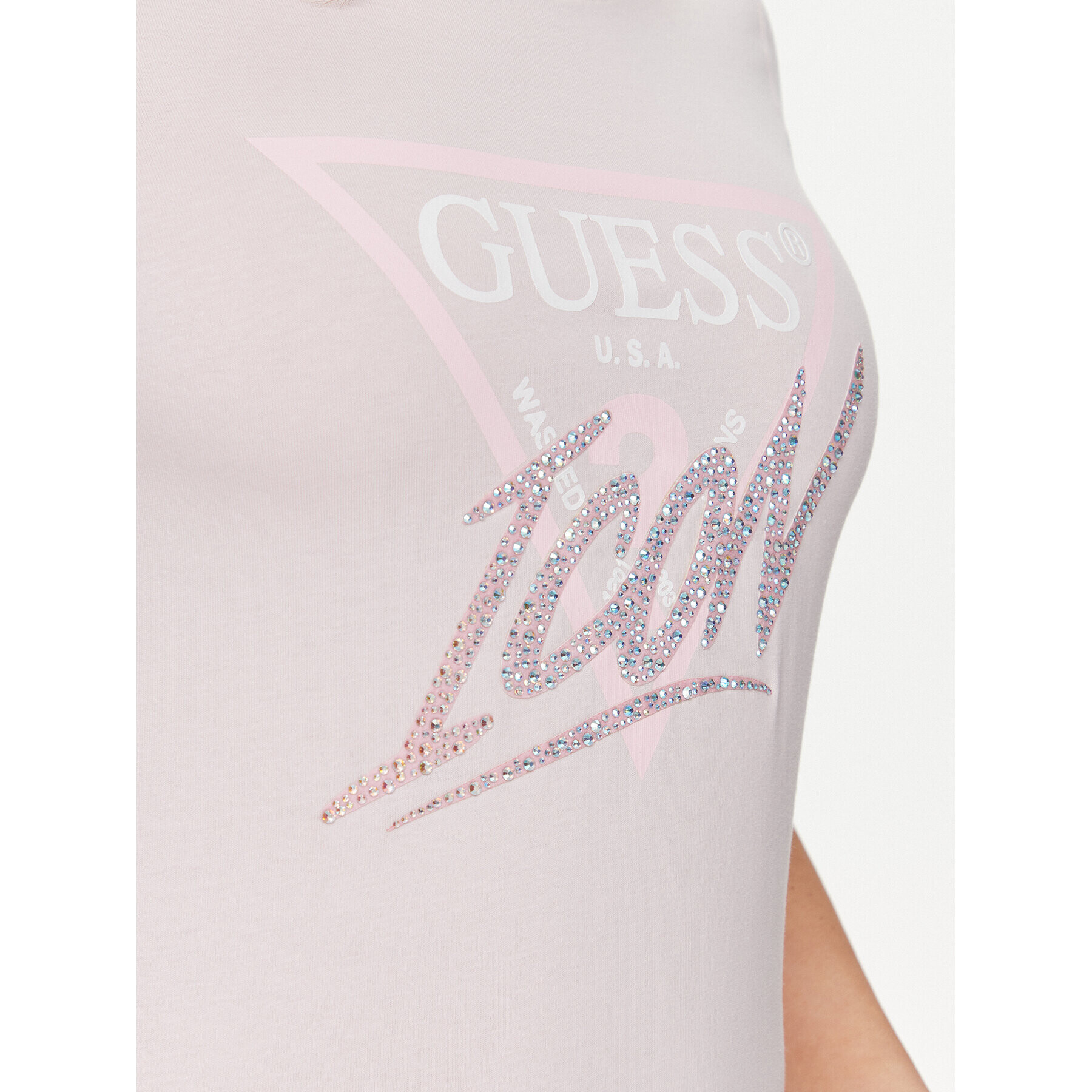 Guess Тишърт Icon W4RI41 I3Z14 Розов Slim Fit - Pepit.bg