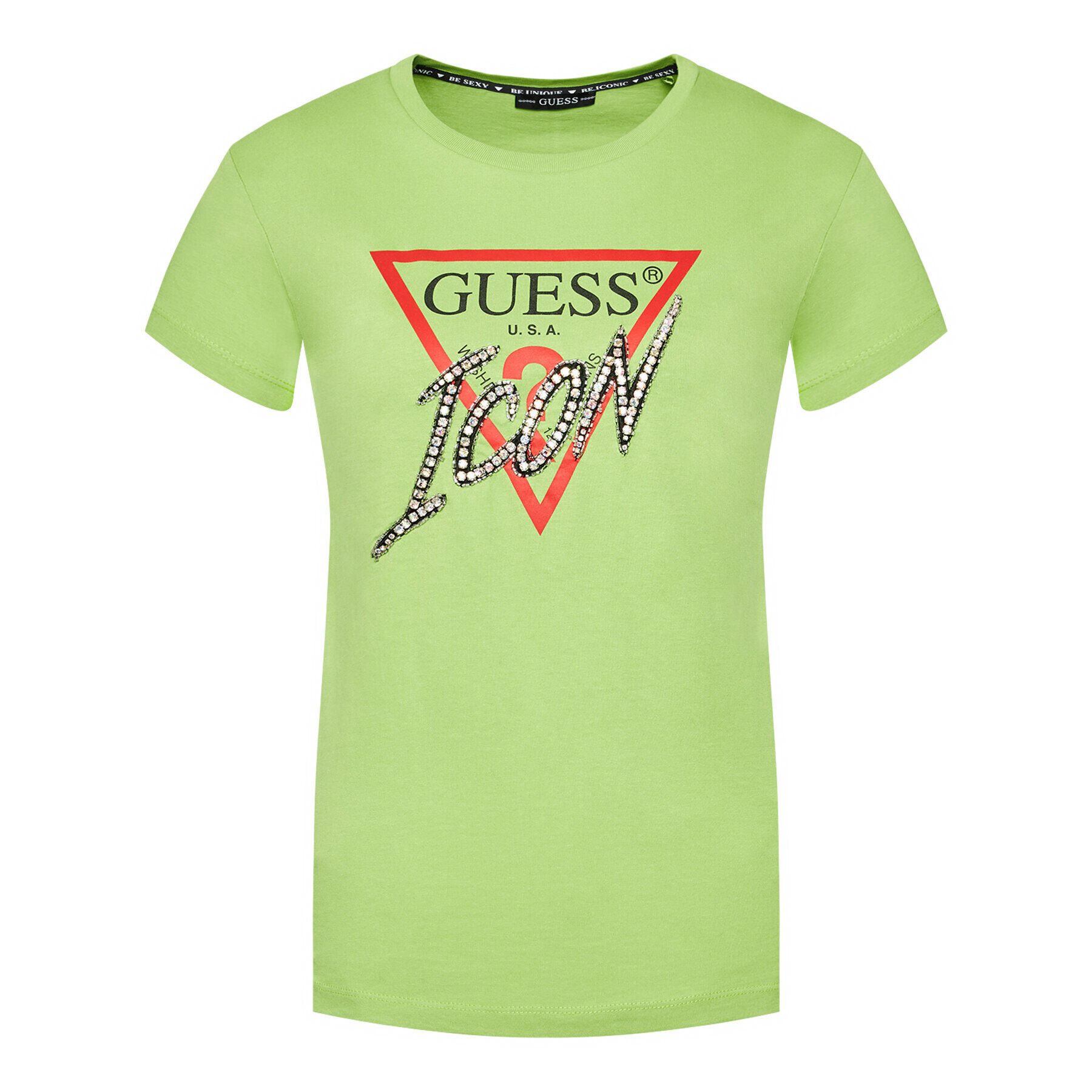 Guess Тишърт Iconic Tee W1RI25 I3Z00 Зелен Regular Fit - Pepit.bg