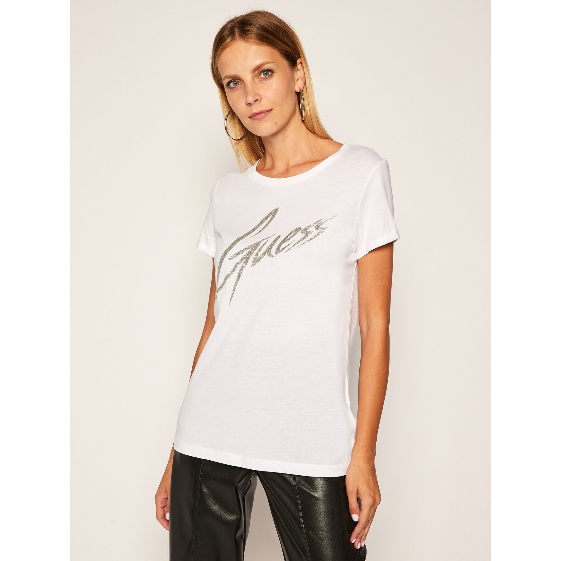 Guess Тишърт Ivonne W0YI24 K46D1 Бял Regular Fit - Pepit.bg