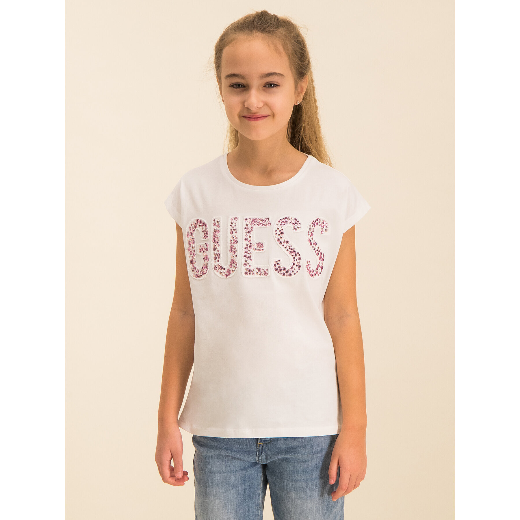 Guess Тишърт J01I28 K9IY0 Бял Regular Fit - Pepit.bg