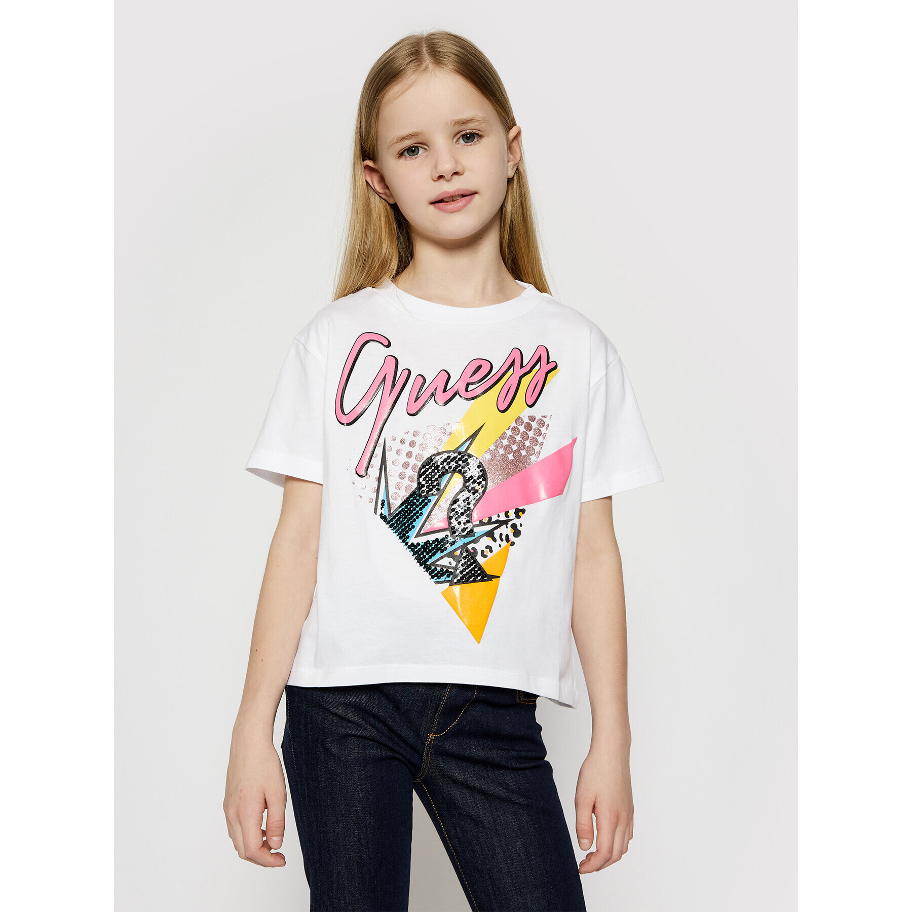 Guess Тишърт J1RI08 K8HM0 Бял Regular Fit - Pepit.bg
