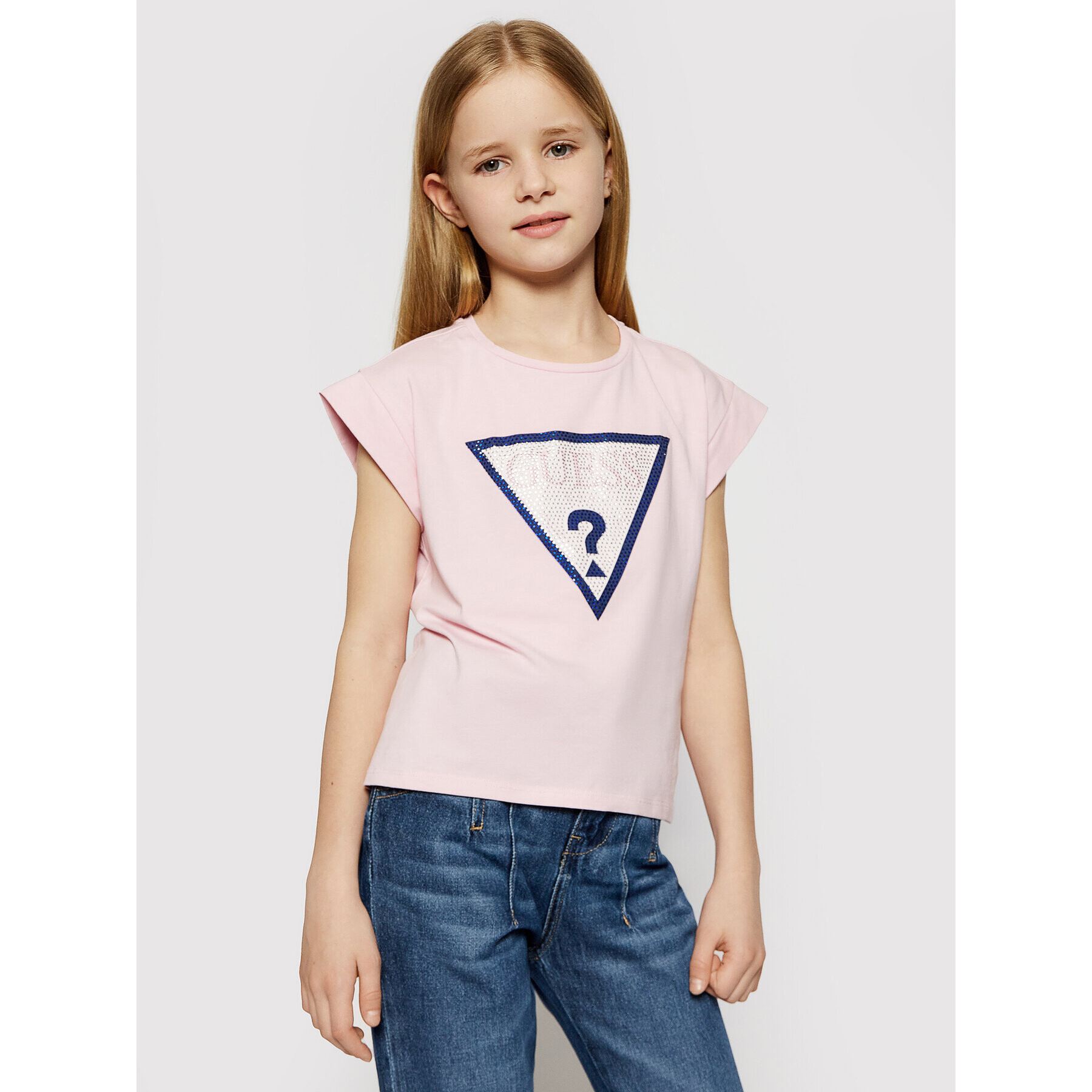 Guess Тишърт J1RI26 K6YW1 Розов Regular Fit - Pepit.bg