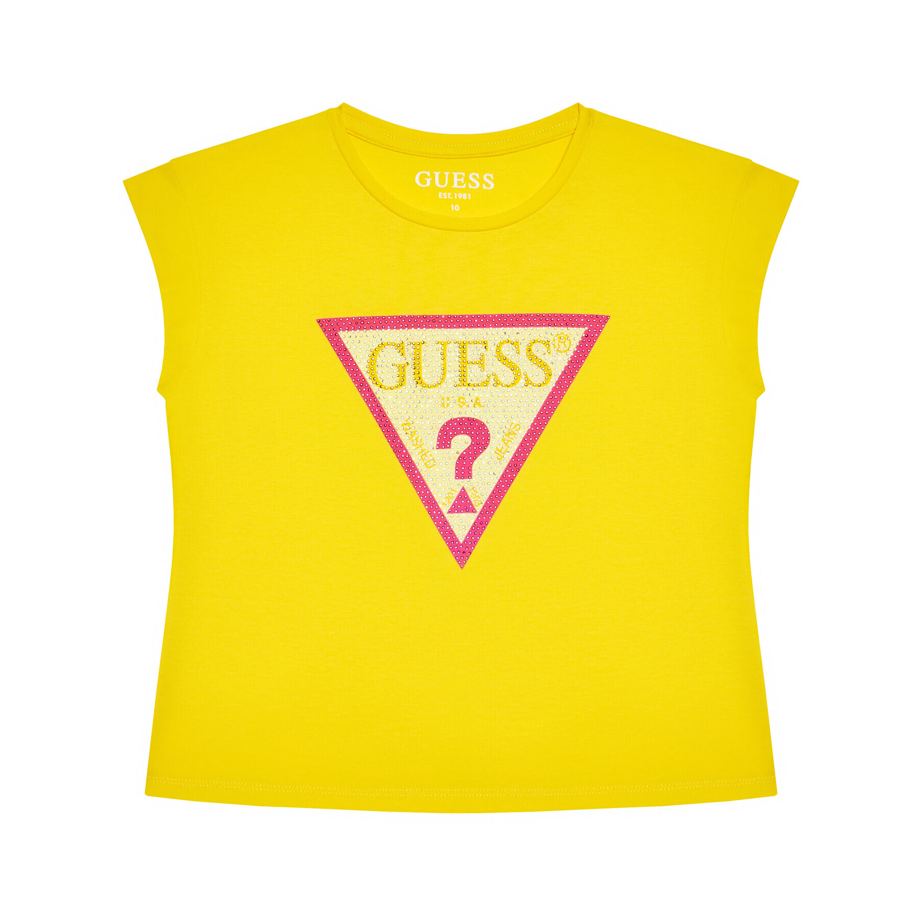 Guess Тишърт J1RI26 K6YW1 Жълт Regular Fit - Pepit.bg