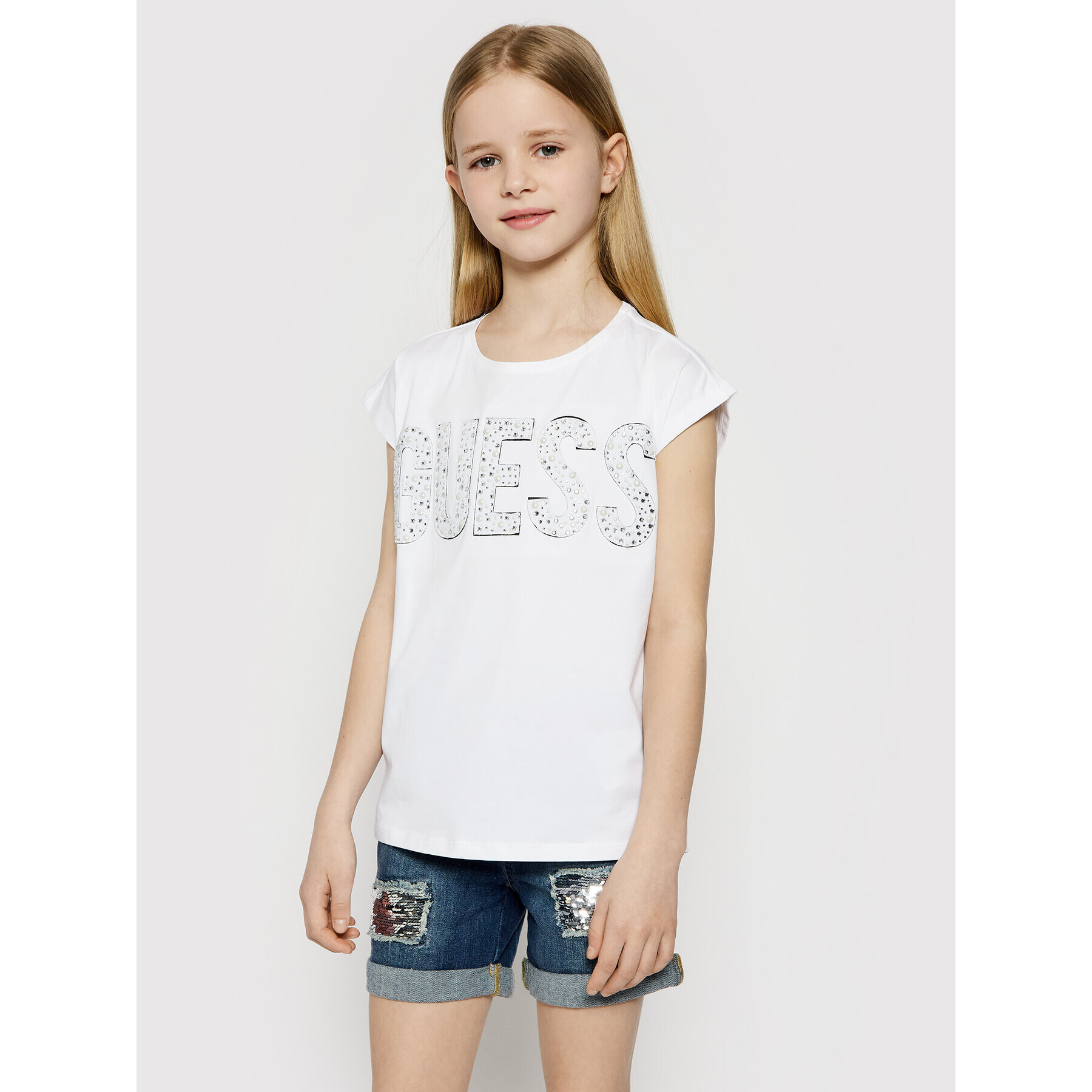 Guess Тишърт J1RI34 K6YW1 Бял Regular Fit - Pepit.bg