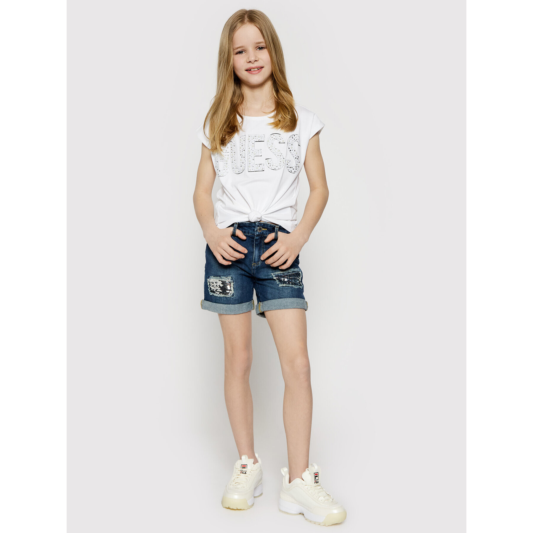 Guess Тишърт J1RI34 K6YW1 Бял Regular Fit - Pepit.bg