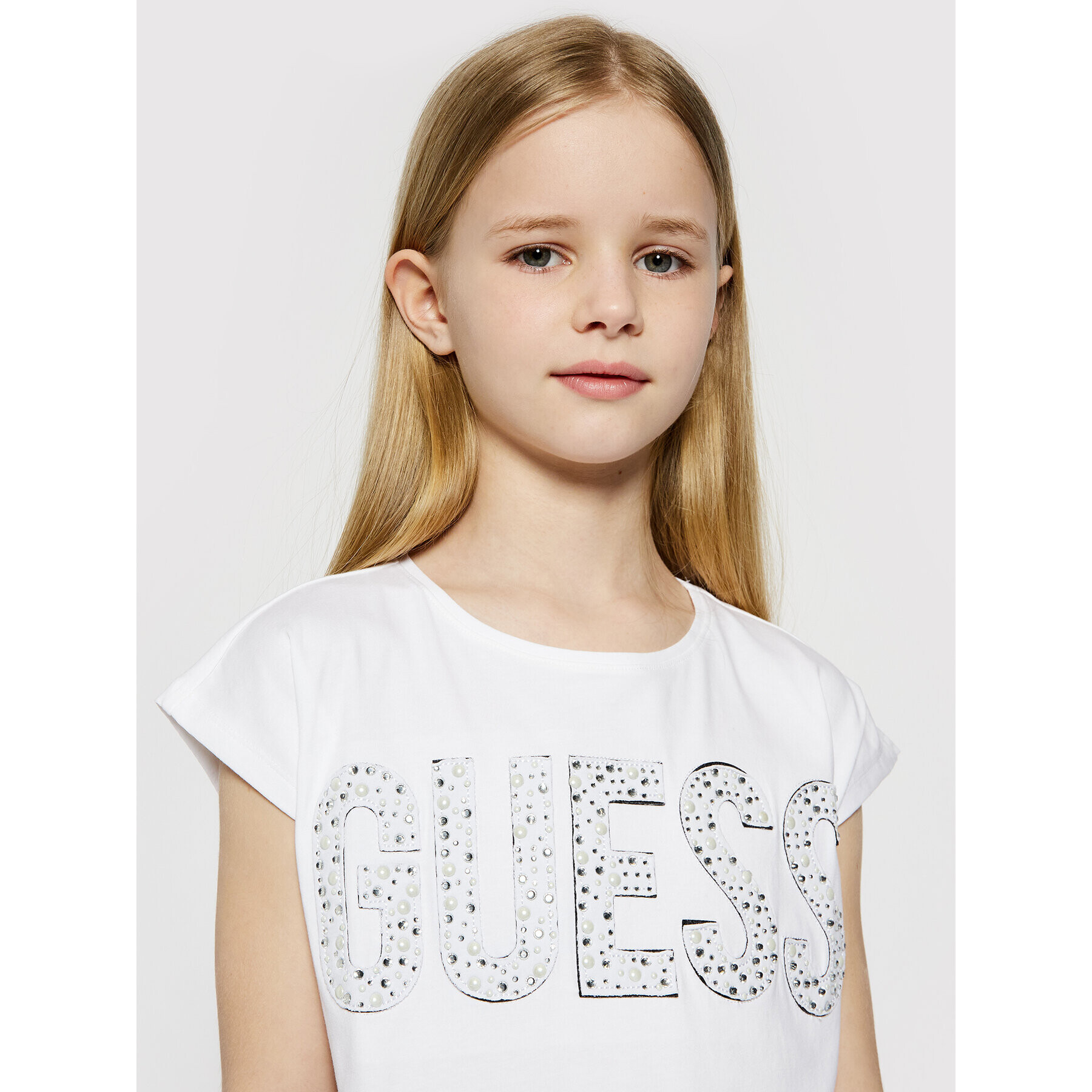 Guess Тишърт J1RI34 K6YW1 Бял Regular Fit - Pepit.bg