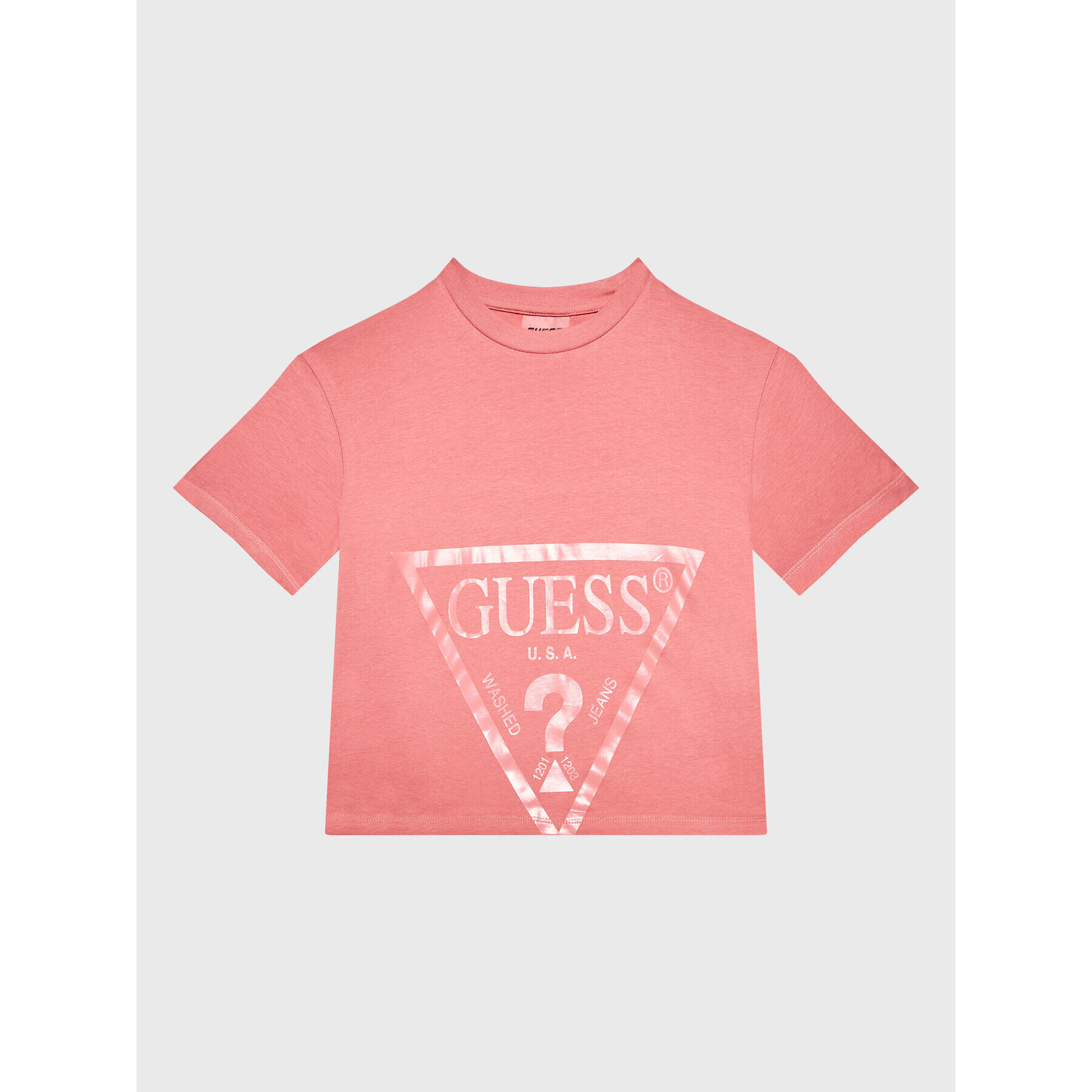 Guess Тишърт J2BI41 K8HM0 Розов Cropped Fit - Pepit.bg