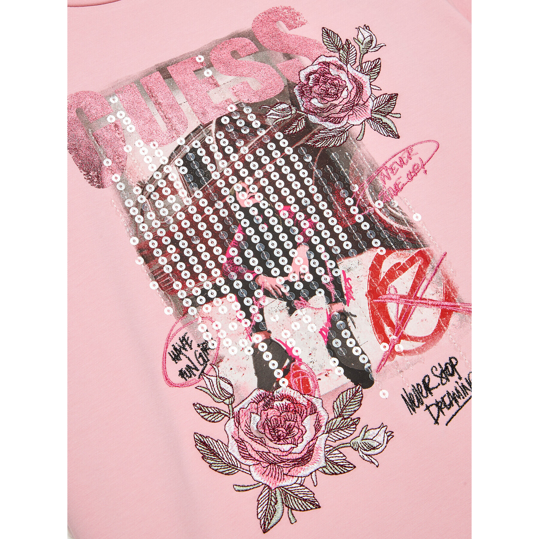 Guess Тишърт J3BI19 J1314 Розов Regular Fit - Pepit.bg