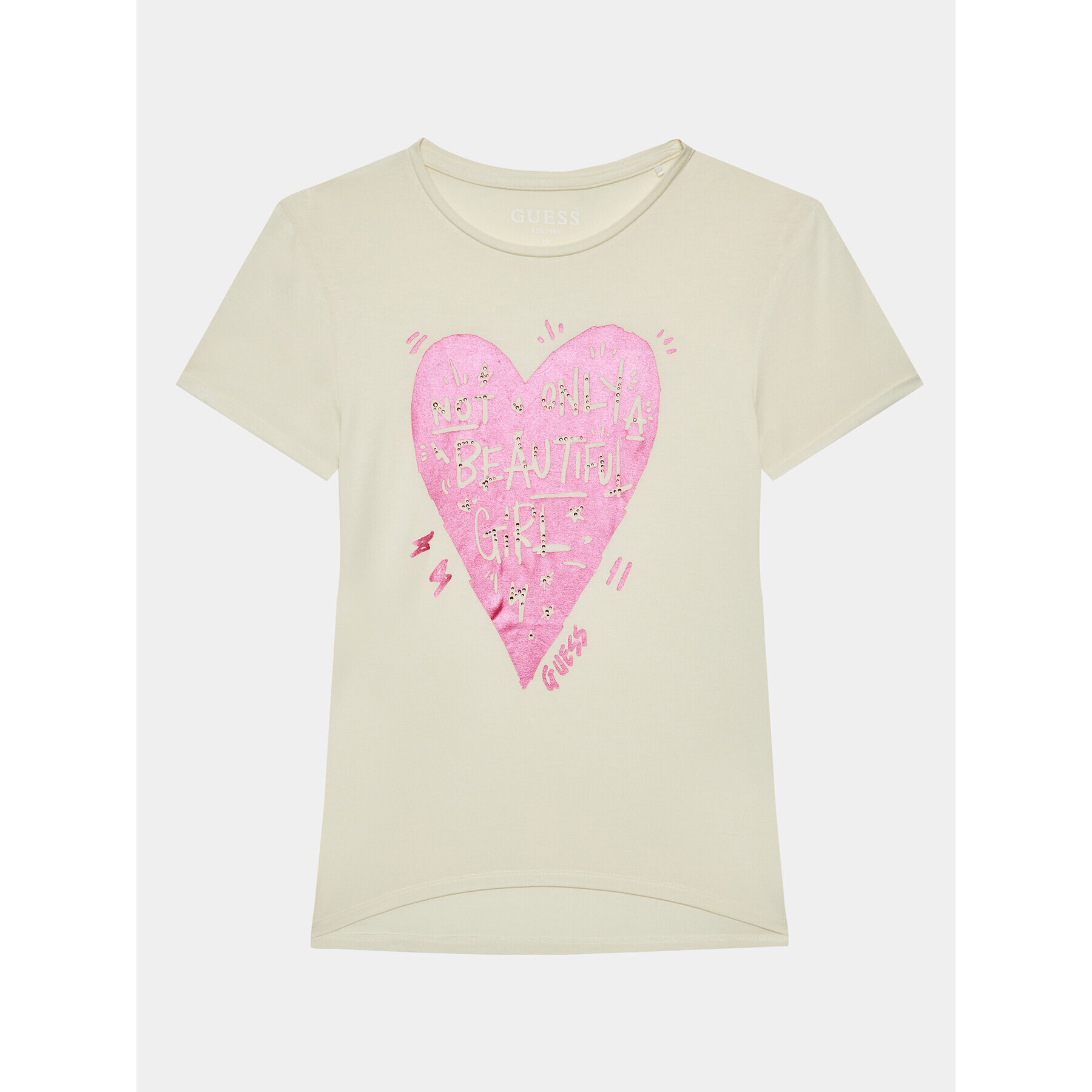 Guess Тишърт J3BI20 KBDN0 Екрю Regular Fit - Pepit.bg