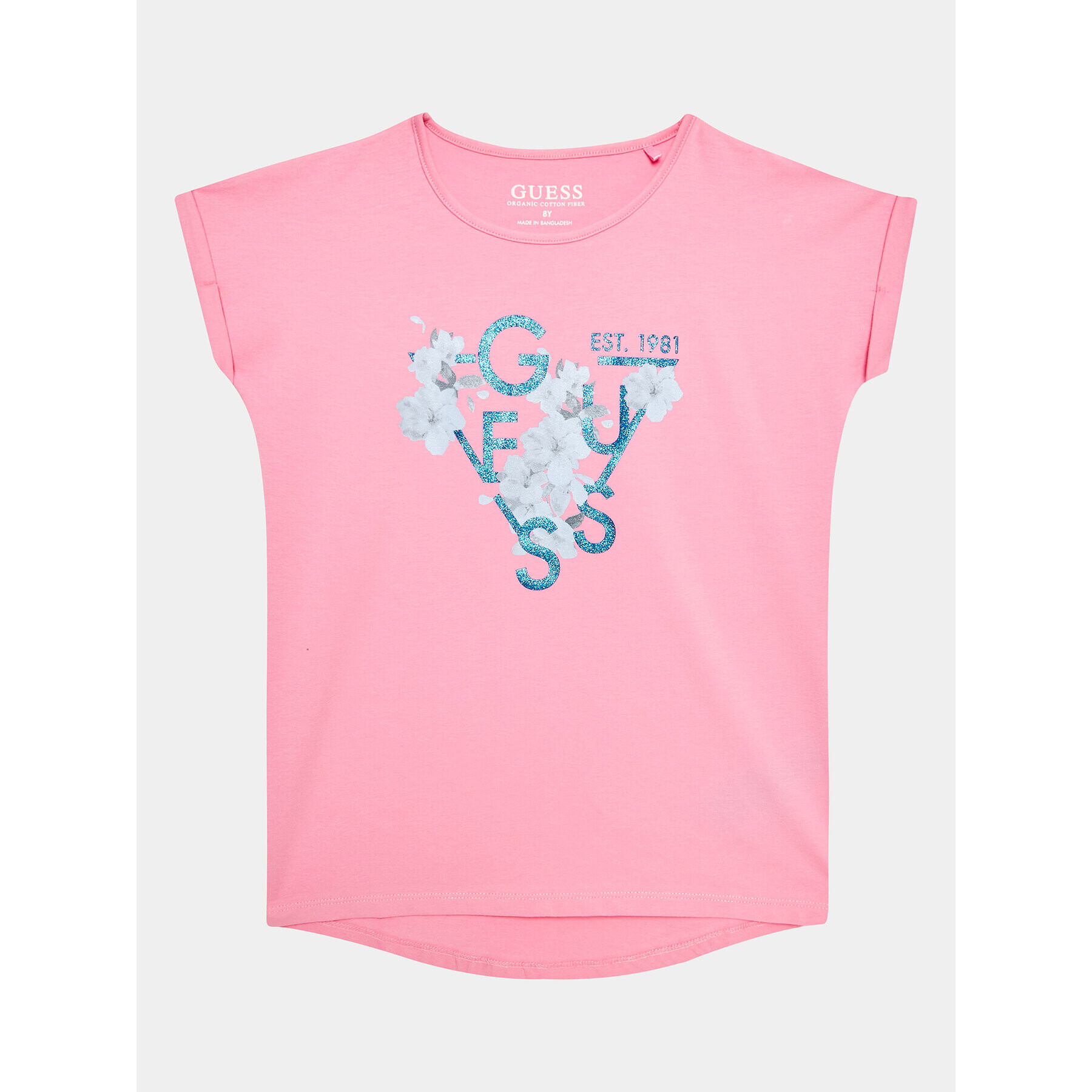 Guess Тишърт J3GI21 K6YW1 Розов Regular Fit - Pepit.bg