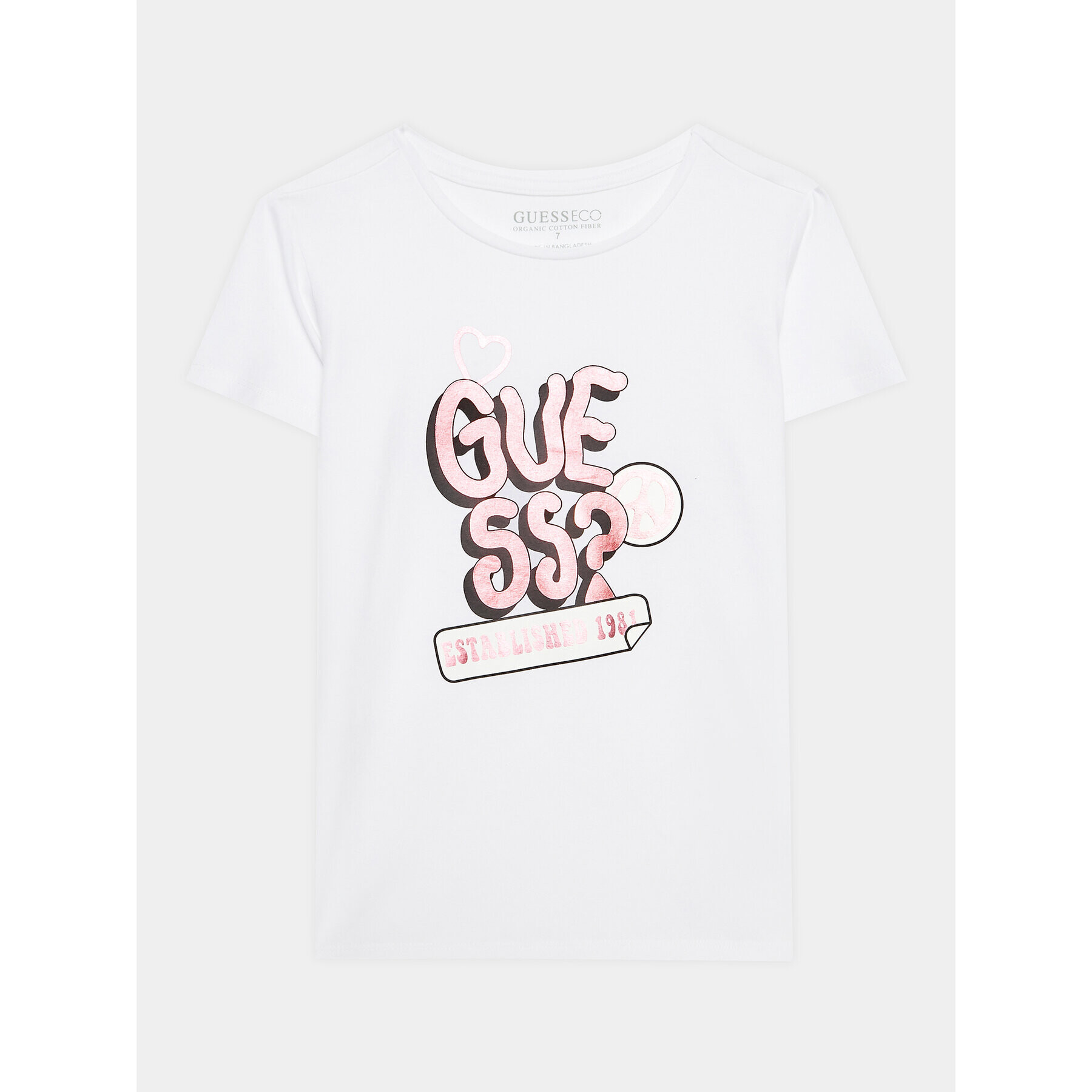 Guess Тишърт J3YI14 K6YW4 Бял Regular Fit - Pepit.bg