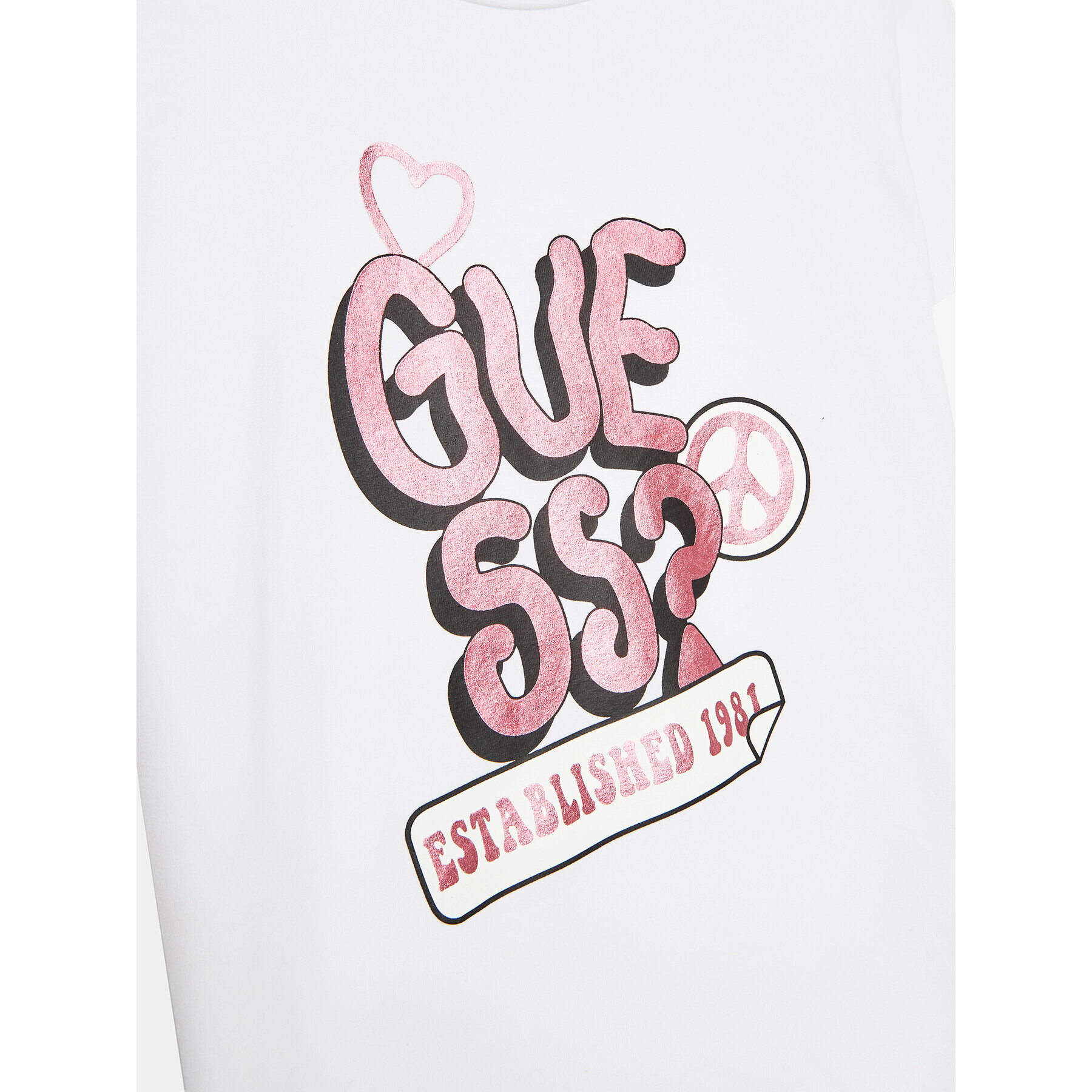 Guess Тишърт J3YI14 K6YW4 Бял Regular Fit - Pepit.bg