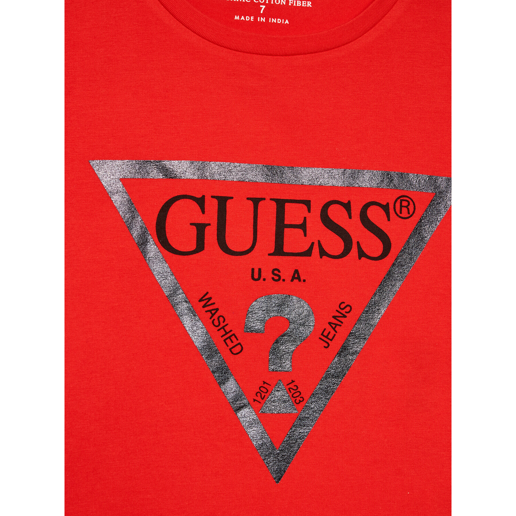 Guess Тишърт J81I15 J1311 Червен Cropped Fit - Pepit.bg