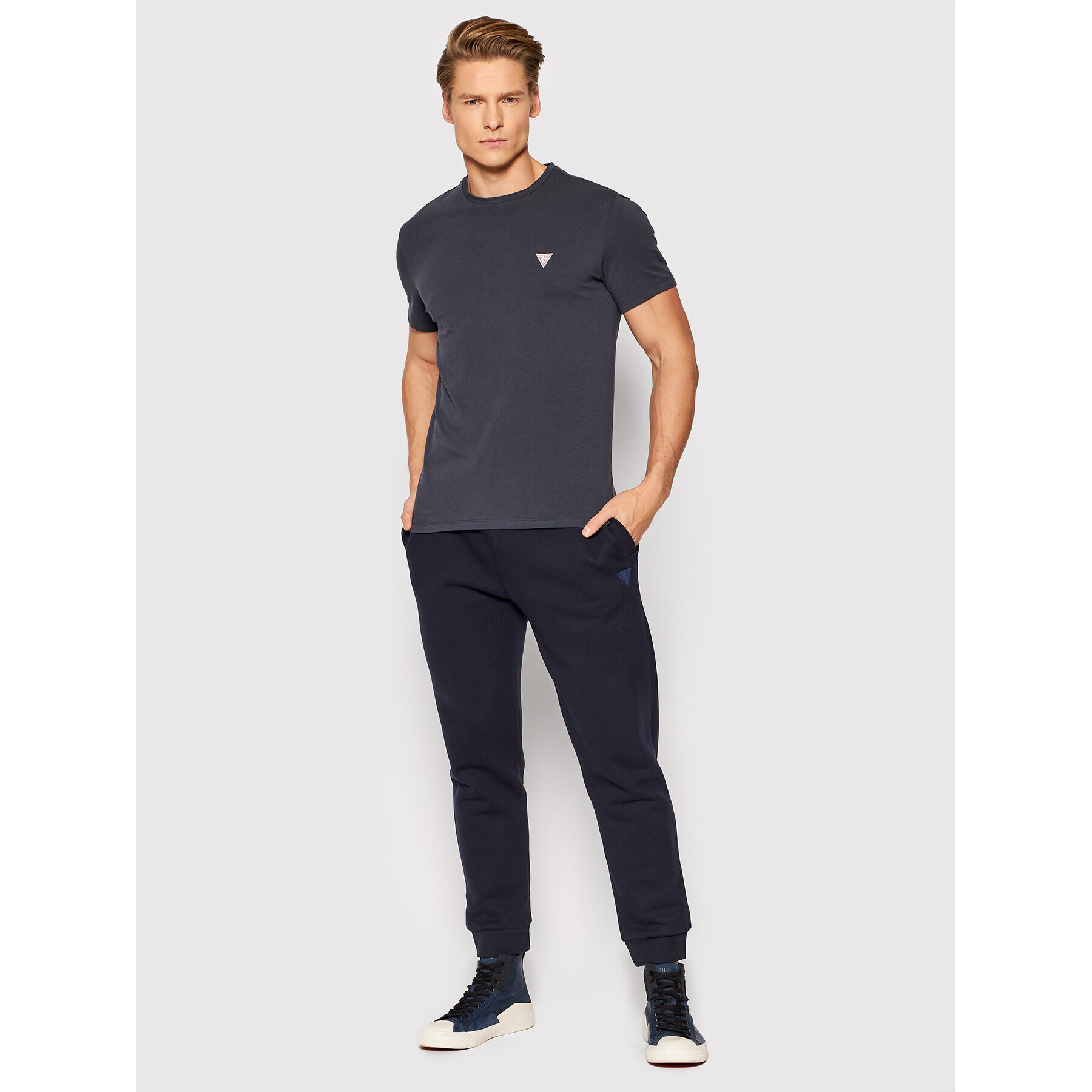 Guess Тишърт Joe Single U2RM00 K6YW1 Сив Regular Fit - Pepit.bg