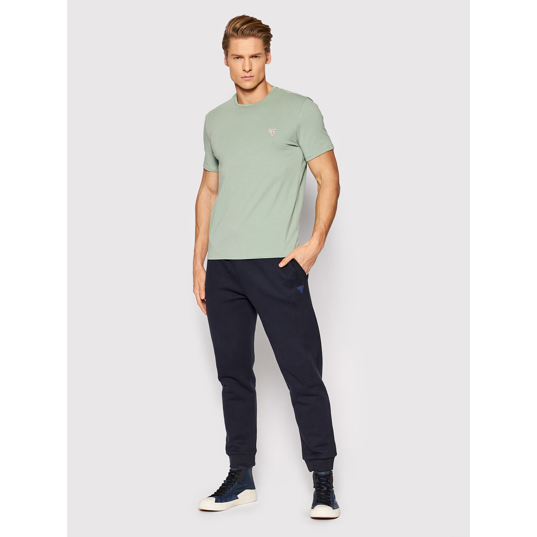 Guess Тишърт Joe Single U2RM00 K6YW1 Зелен Regular Fit - Pepit.bg