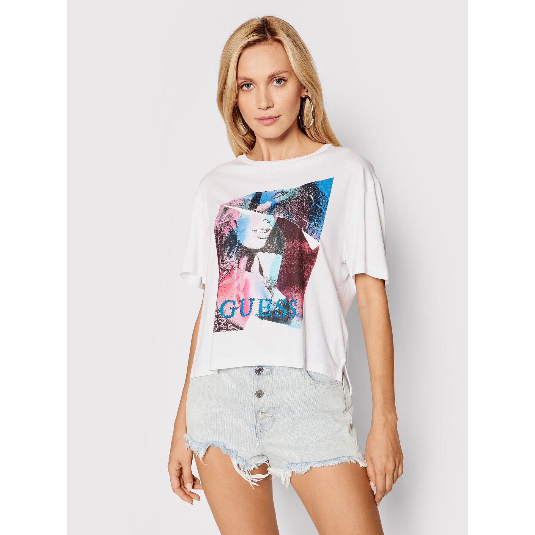 Guess Тишърт Juliana W1YI0C K46D1 Бял Regular Fit - Pepit.bg
