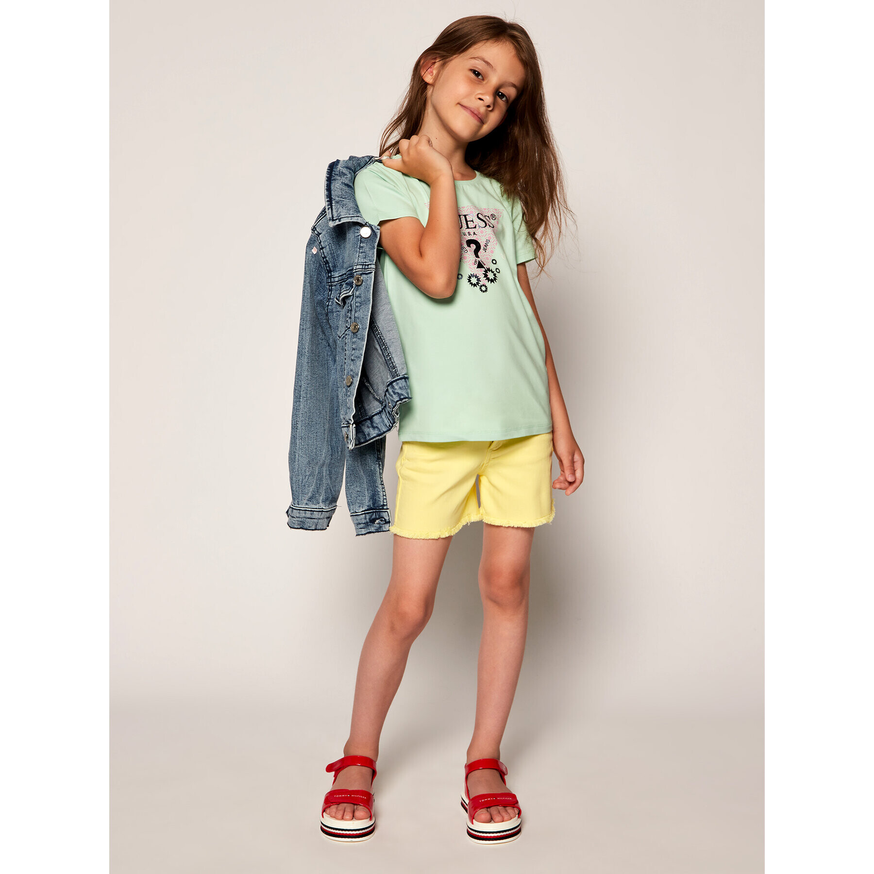 Guess Тишърт K02I00 K6YW0 Зелен Regular Fit - Pepit.bg
