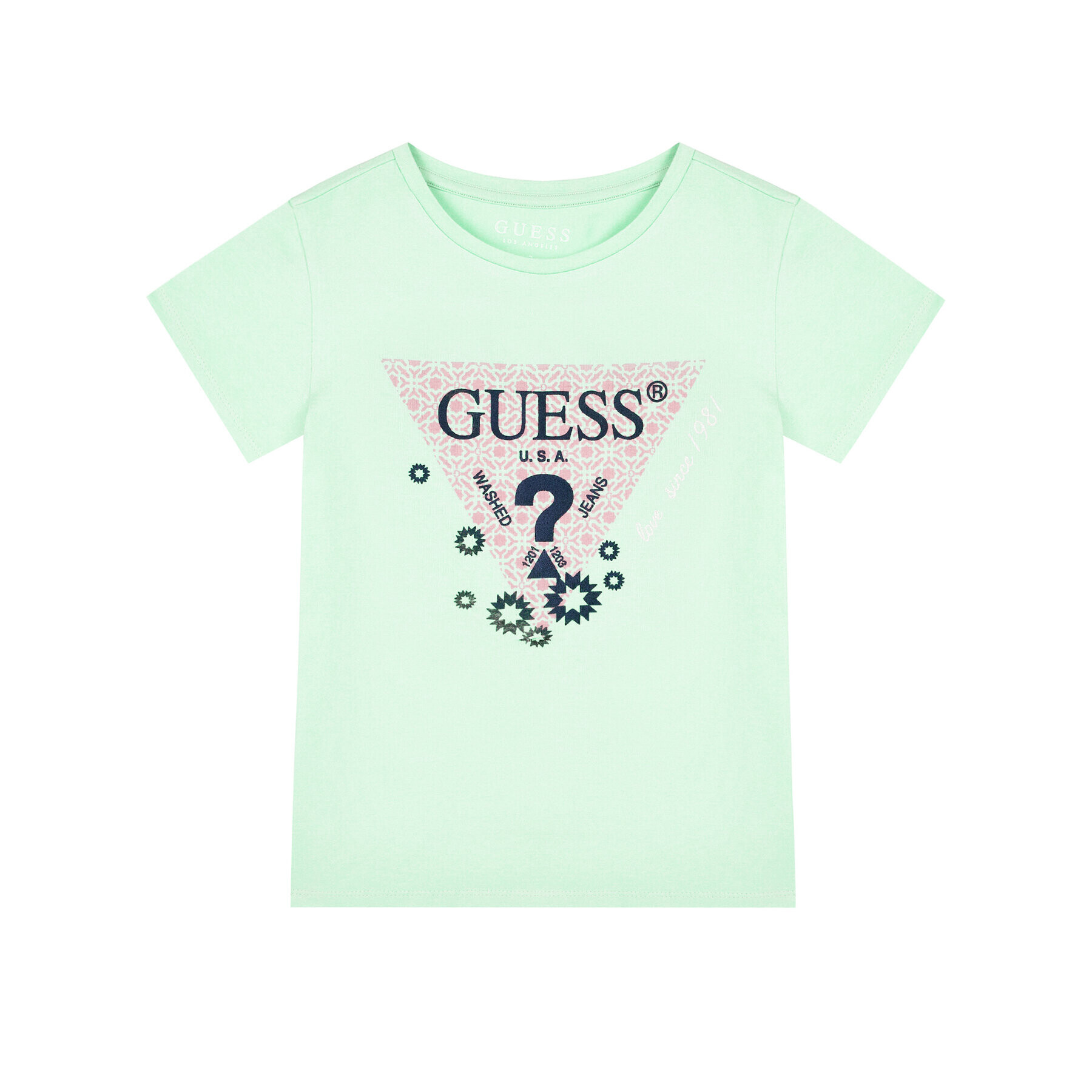 Guess Тишърт K02I00 K6YW0 Зелен Regular Fit - Pepit.bg