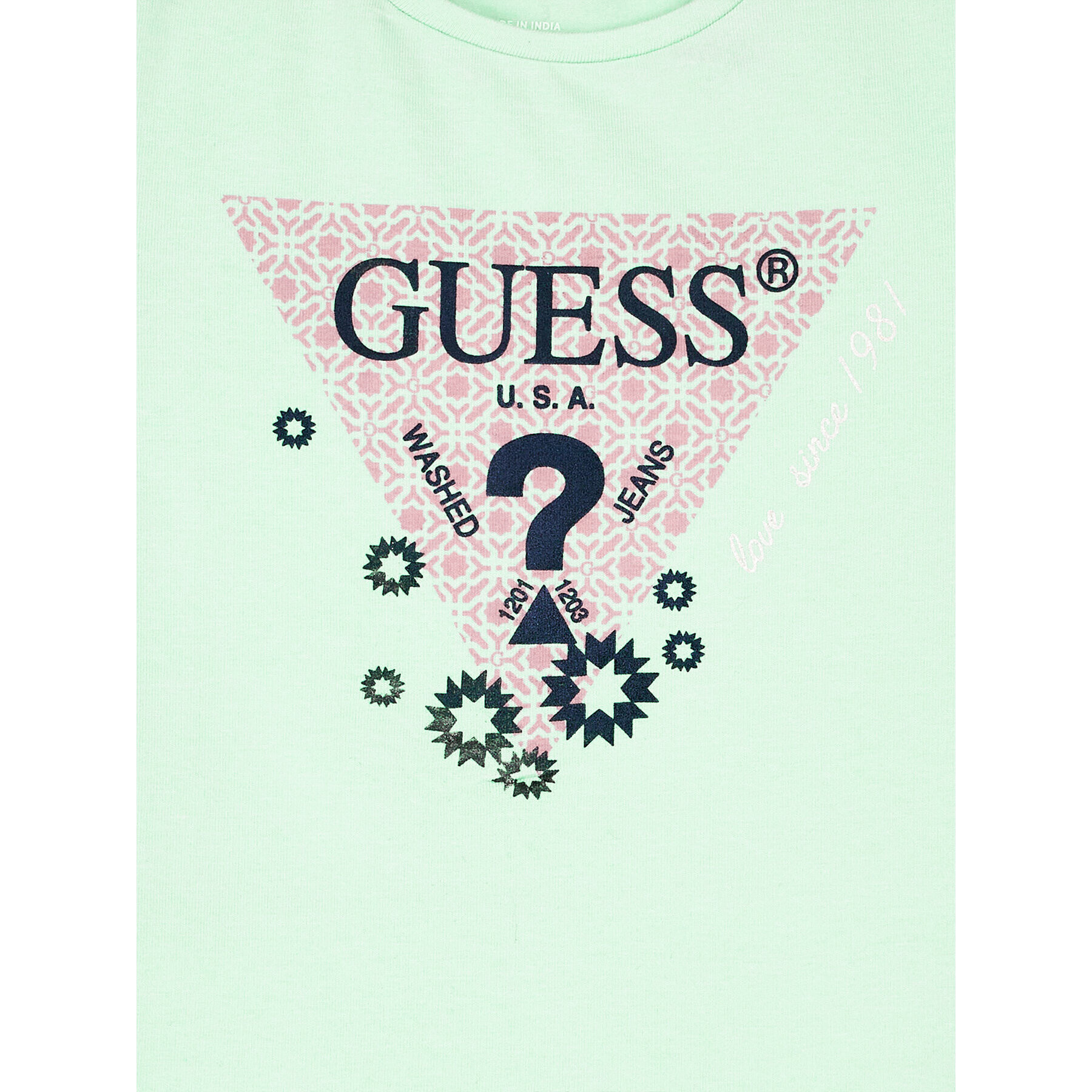 Guess Тишърт K02I00 K6YW0 Зелен Regular Fit - Pepit.bg