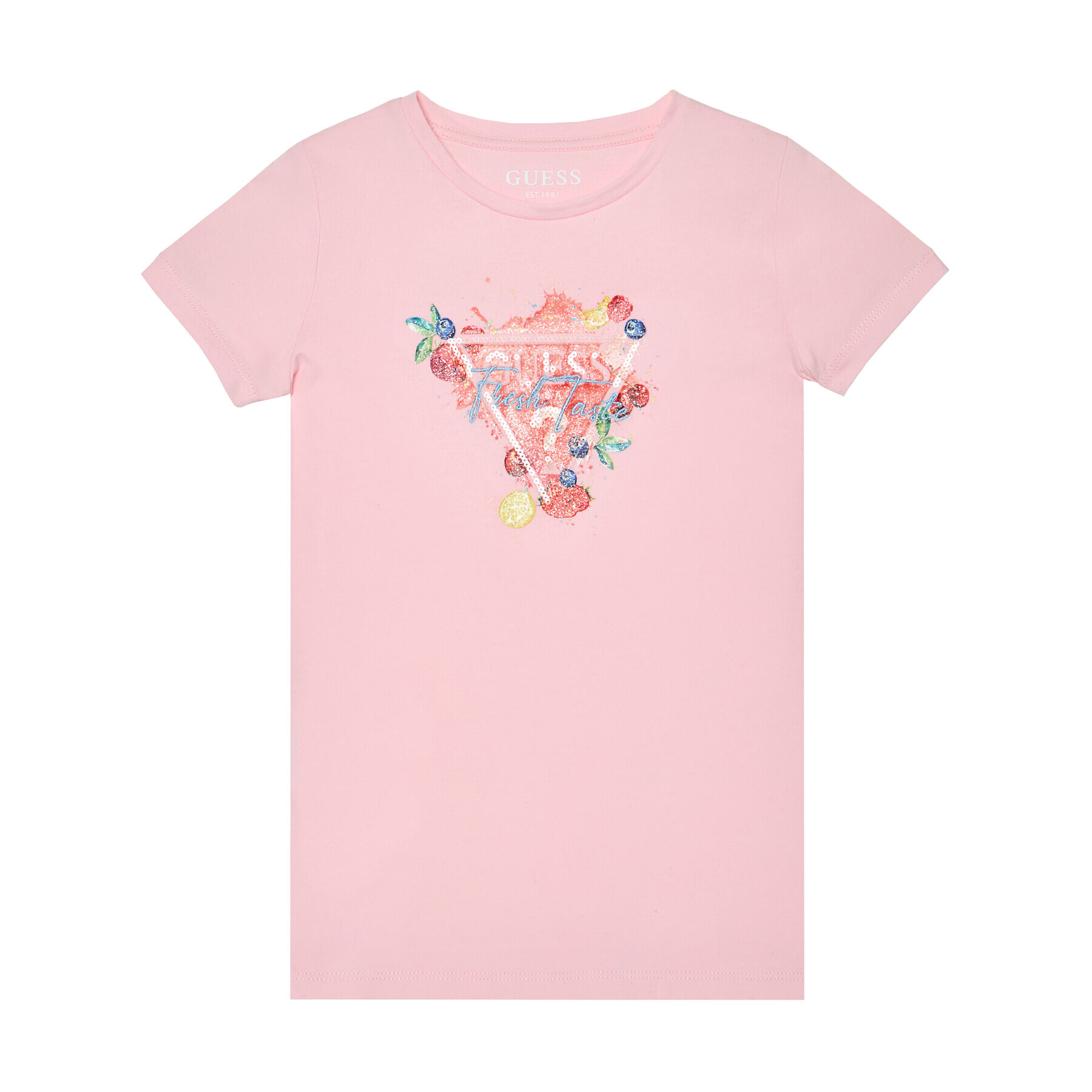 Guess Тишърт K1GI19 K6YW1 Розов Regular Fit - Pepit.bg