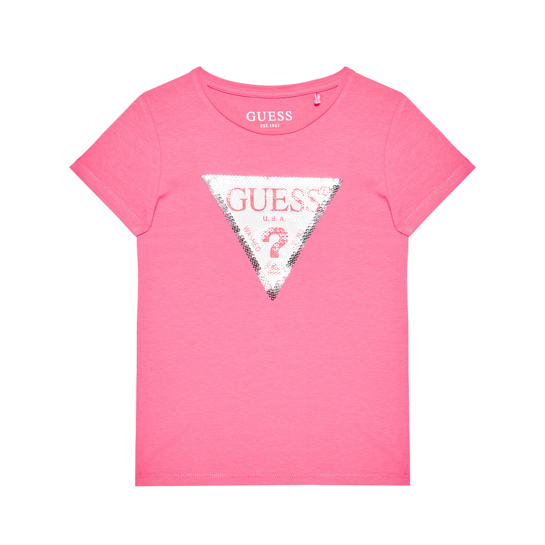 Guess Тишърт K1RI19 K6YW1 Розов Regular Fit - Pepit.bg