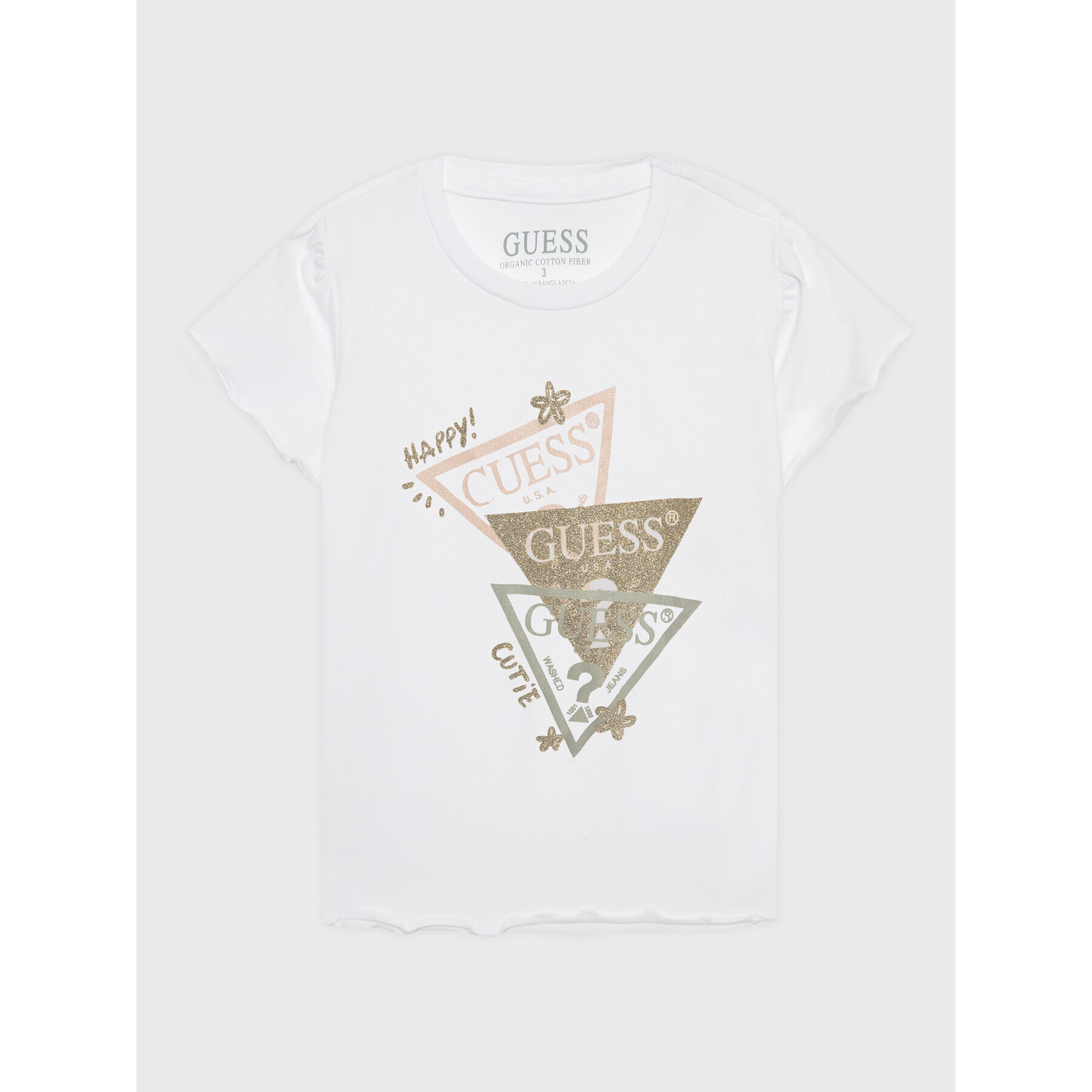 Guess Тишърт K3GI09 K6YW1 Бял Regular Fit - Pepit.bg