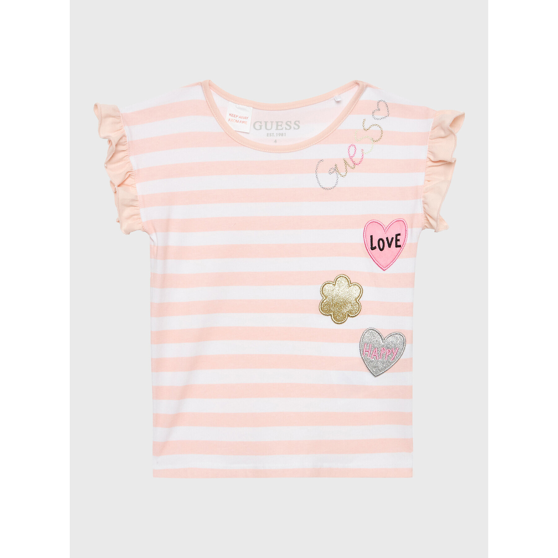 Guess Тишърт K3GI13 K6YW0 Розов Regular Fit - Pepit.bg