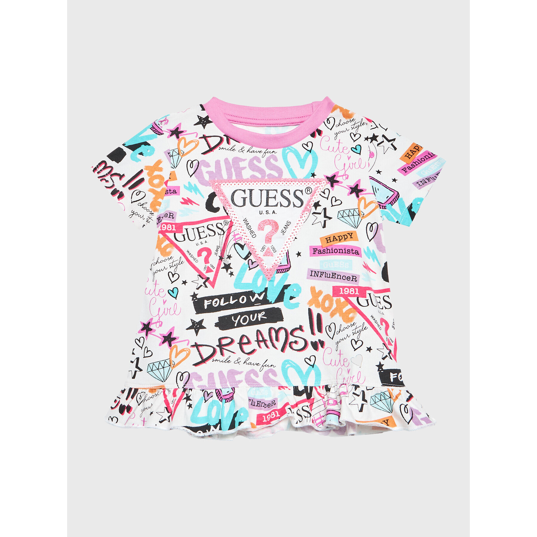 Guess Тишърт K3RI03 K6YW3 Бял Regular Fit - Pepit.bg