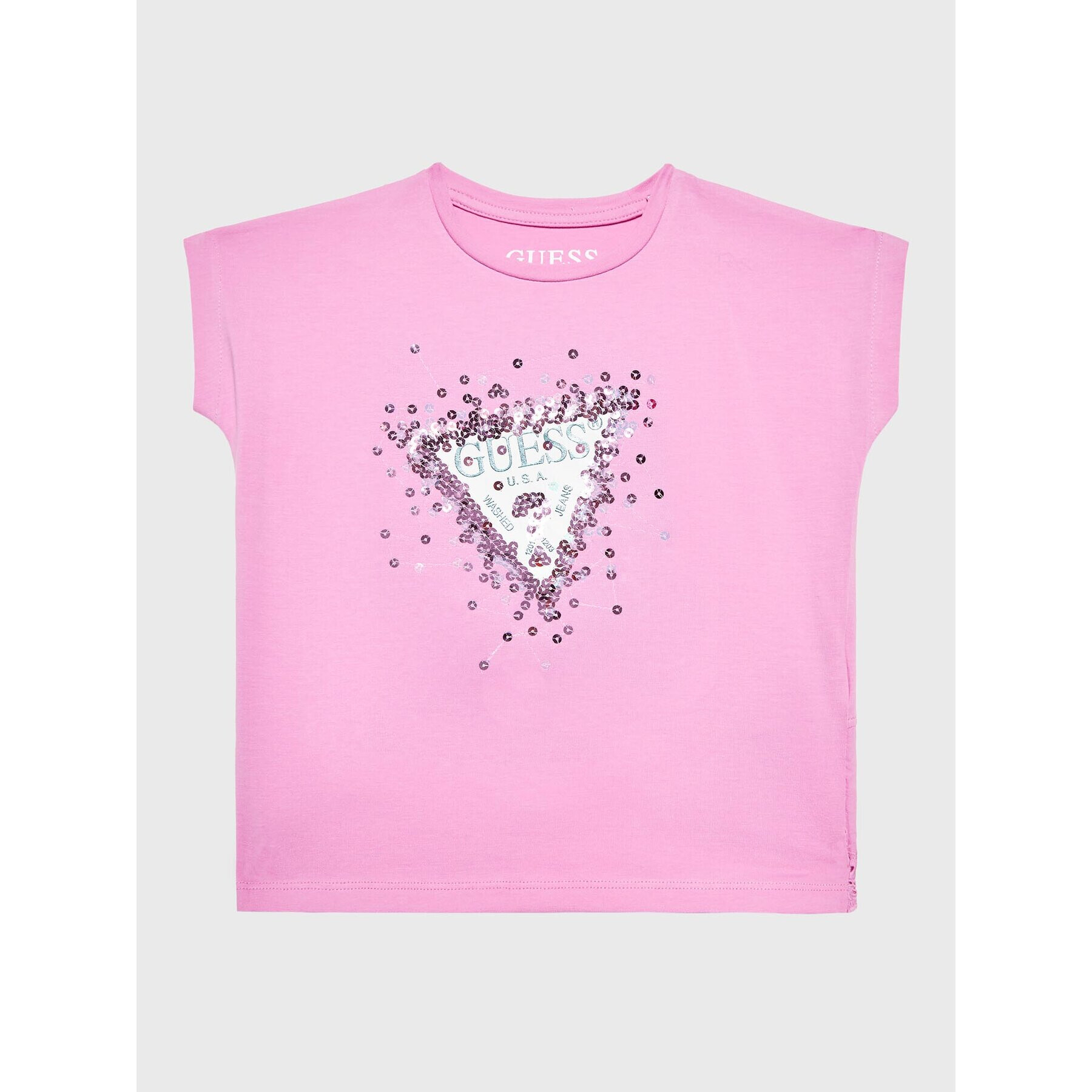 Guess Тишърт K3RI04 K6YW1 Розов Regular Fit - Pepit.bg